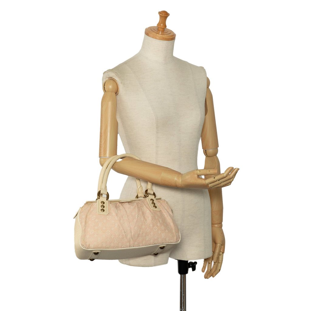 Beige Louis Vuitton Monogram Mini Lin Trapeze PM Handbag