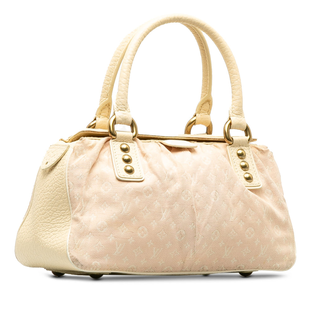 Beige Louis Vuitton Monogram Mini Lin Trapeze PM Handbag