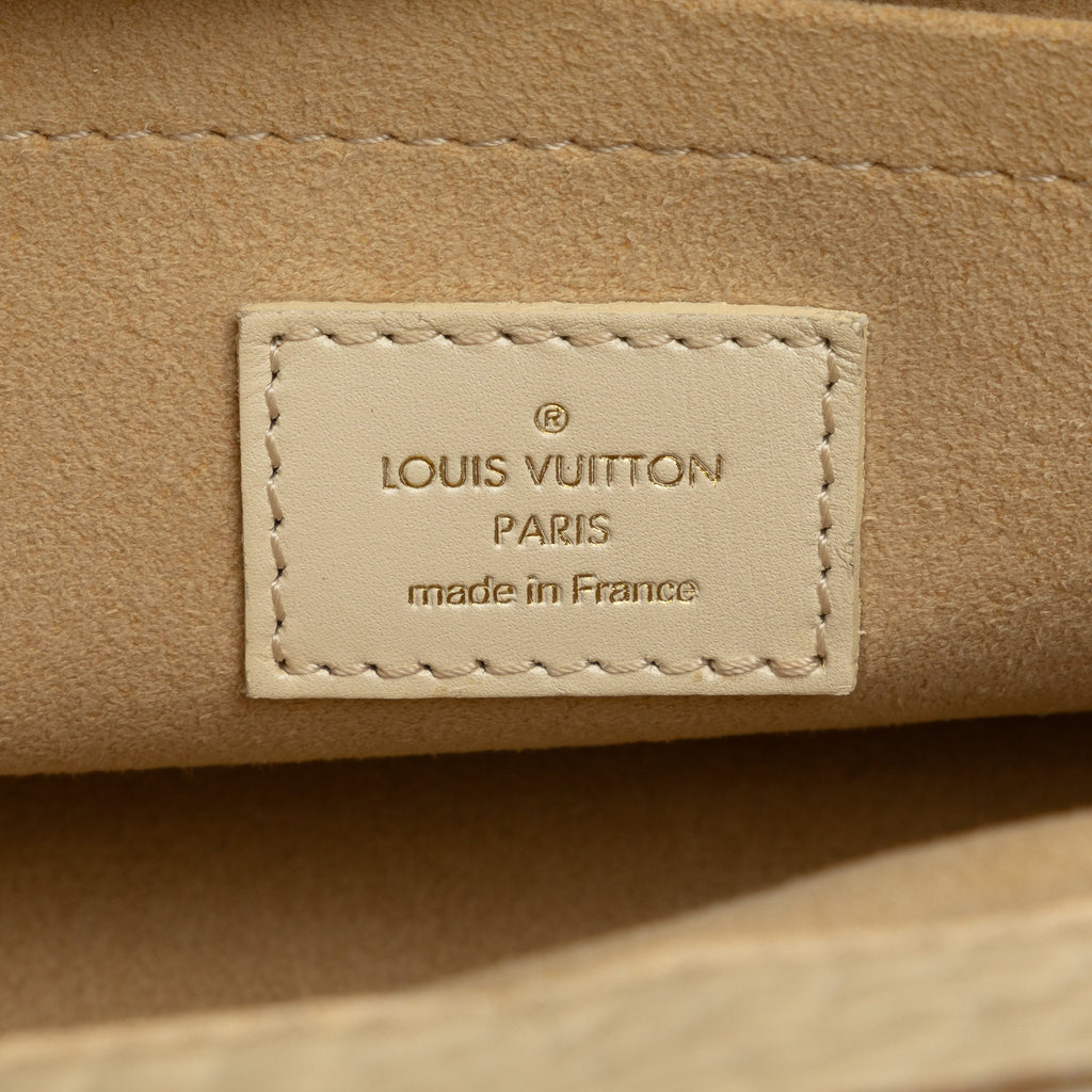 Beige Louis Vuitton Monogram Mini Lin Trapeze PM Handbag
