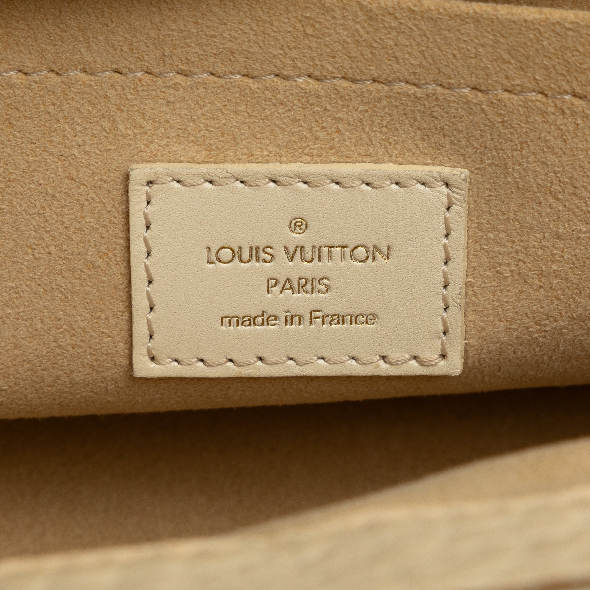 Beige Louis Vuitton Monogram Mini Lin Trapeze PM Handbag