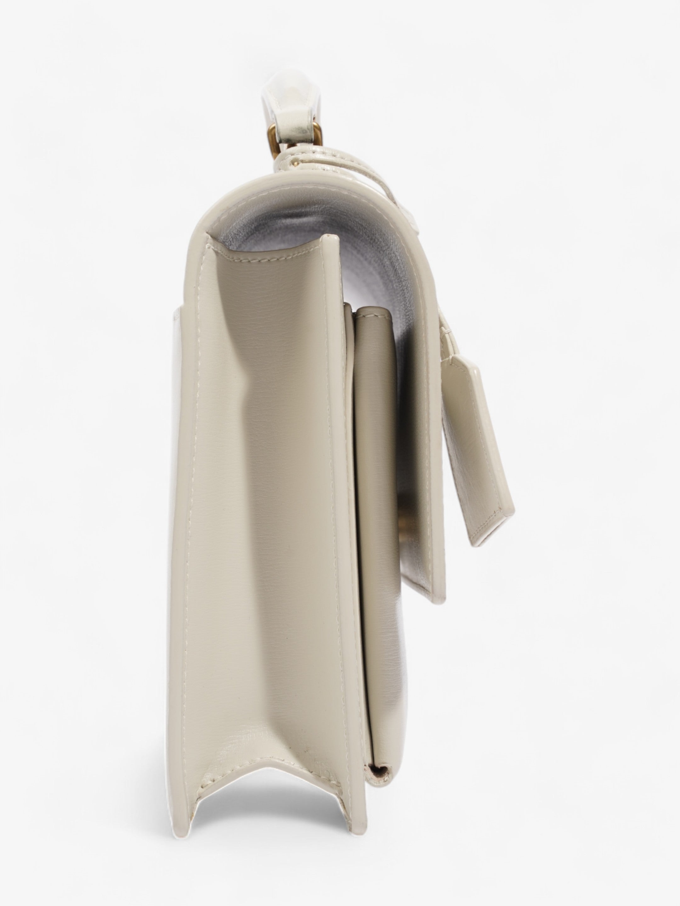 Saint Laurent Sunset White Calfskin Leather Medium