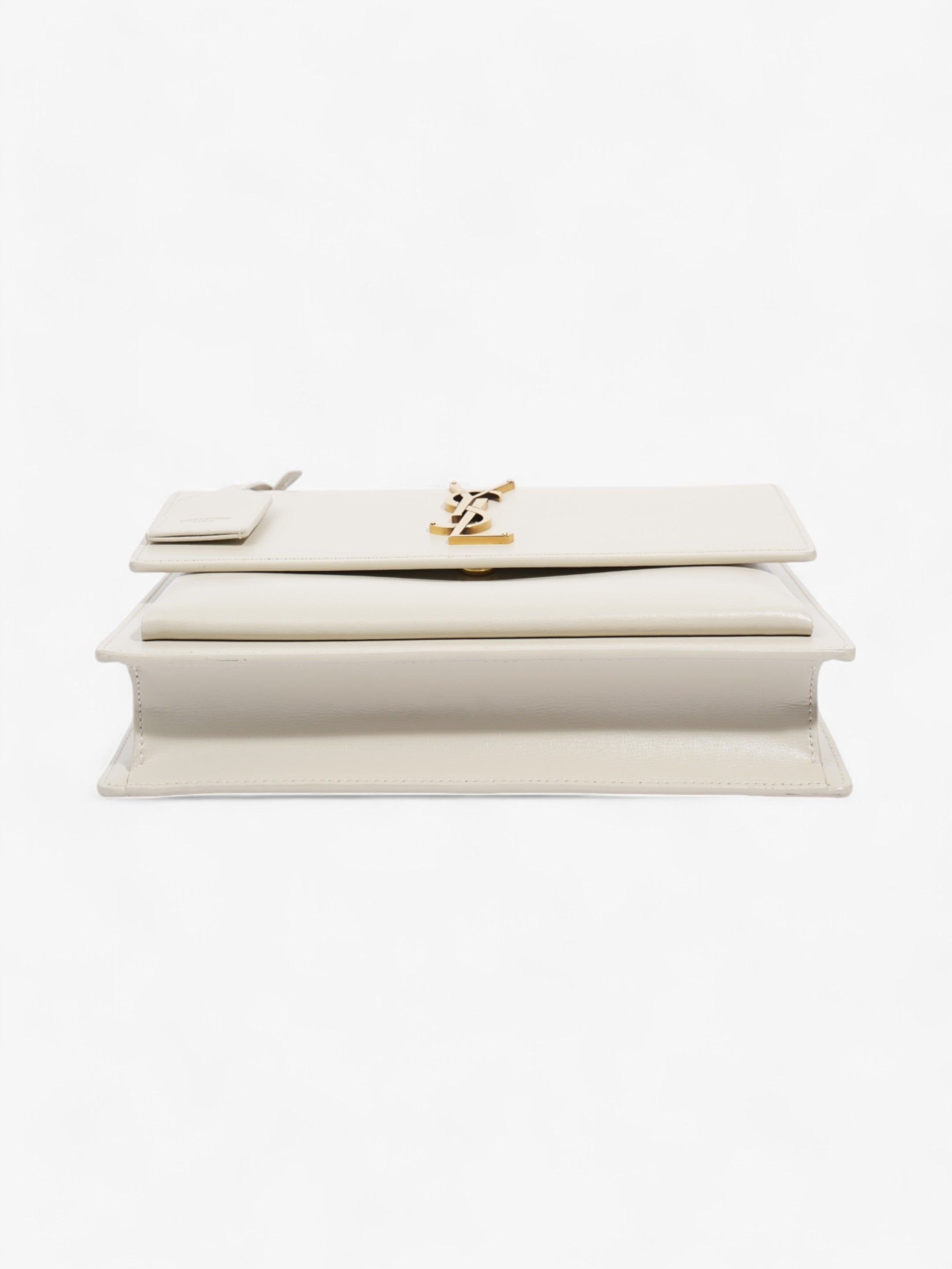Saint Laurent Sunset White Calfskin Leather Medium