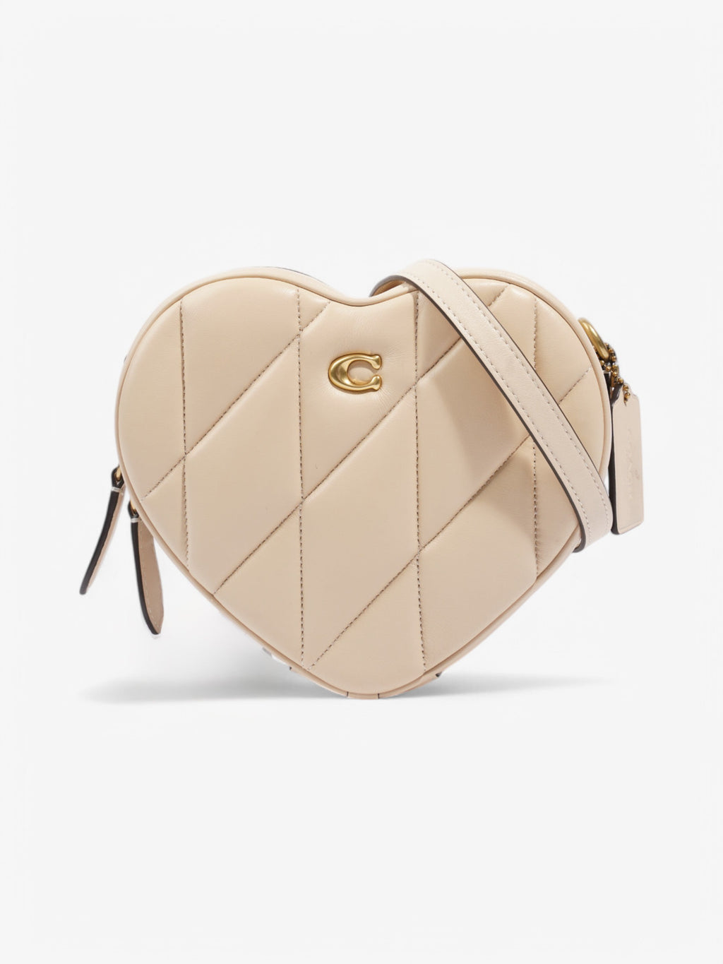 Coach Heart Bag Ivory Leather