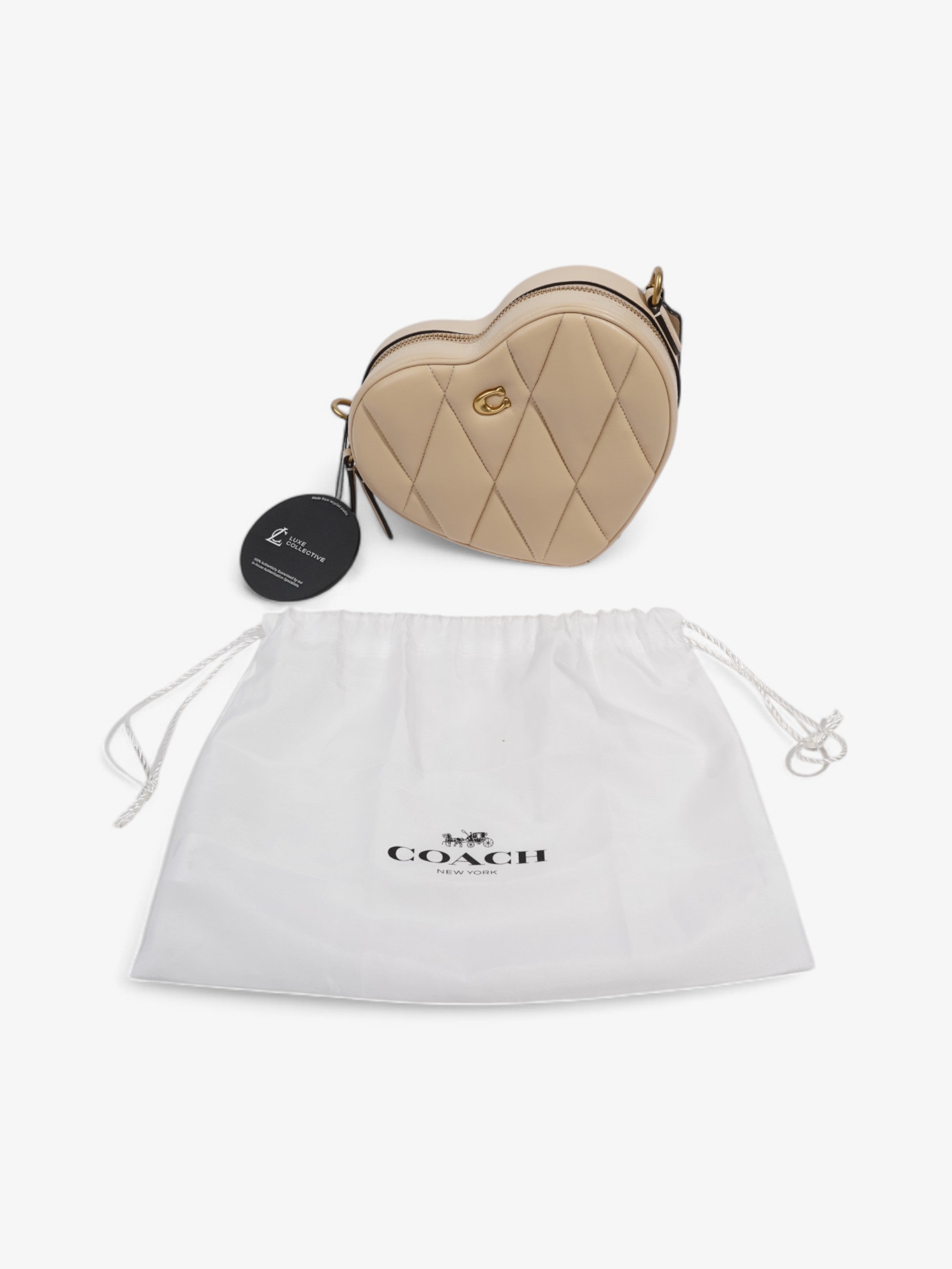 Coach Heart Bag Ivory Leather