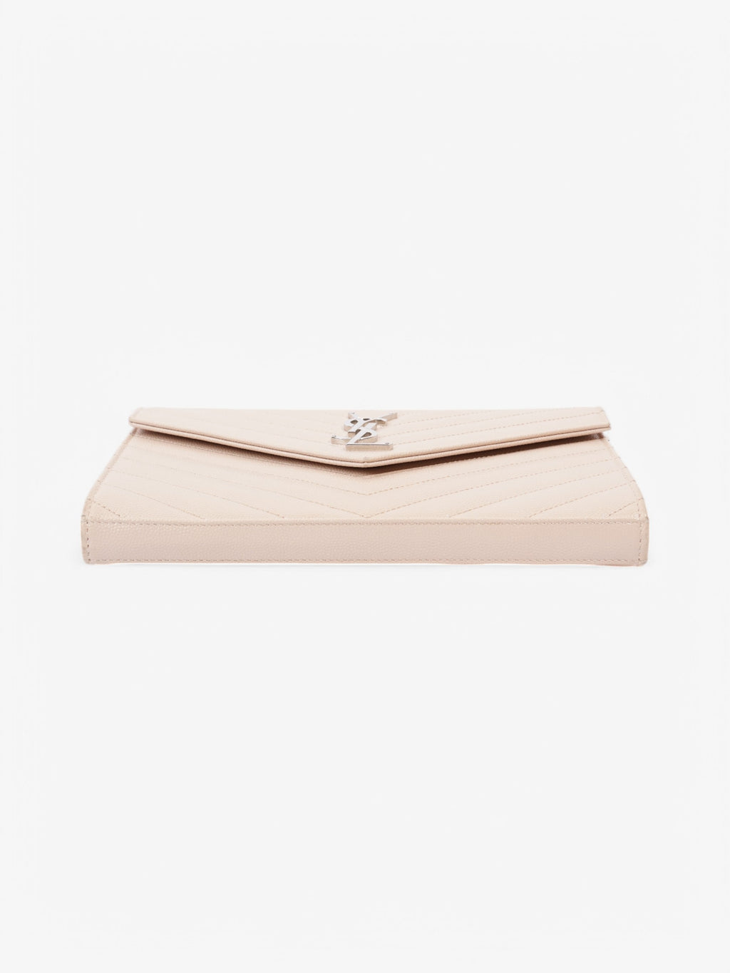 Saint Laurent Cassandre Chain Wallet Light Pink Calfskin Leather