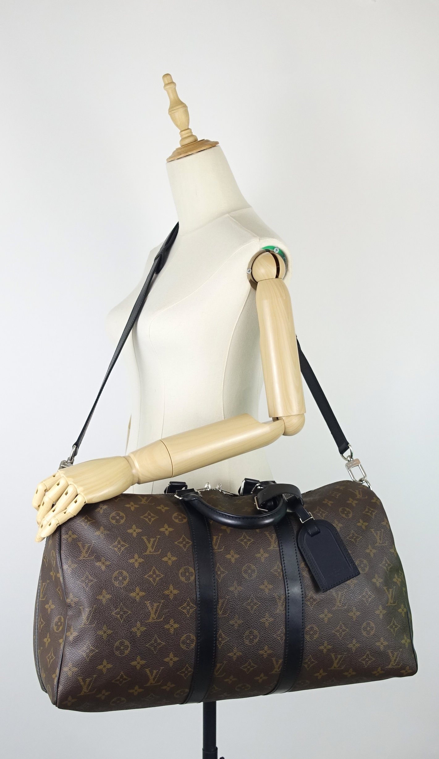 Louis Vuitto Keepall 45 BandouliÃ¨re Macassar Monogram Canvas Bag