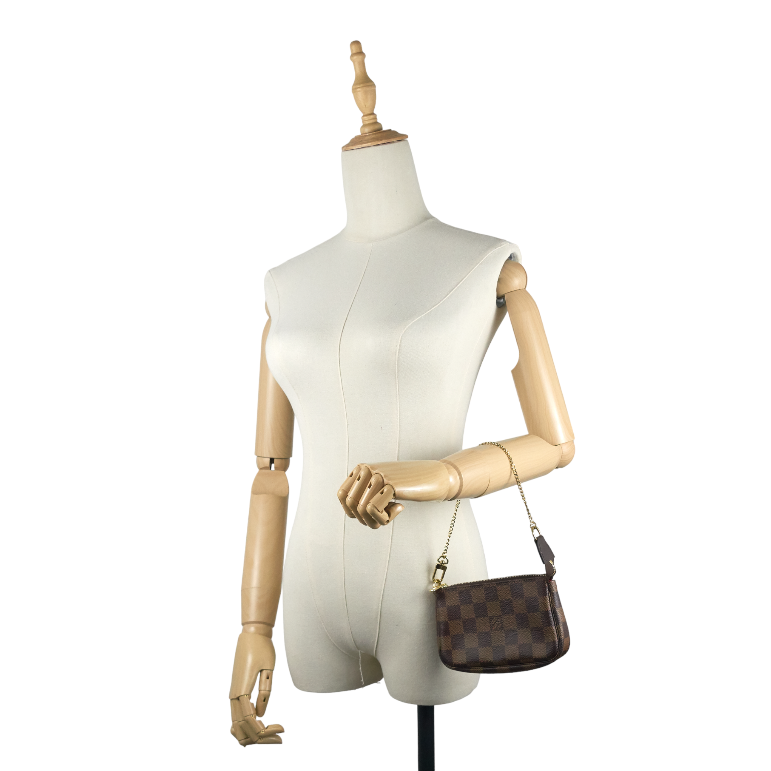 Louis Vuitto Pochette Accessoires Mini Damier Ebene Canvas Bag