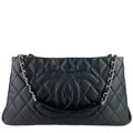Chanel Expandable Zip Caviar Leather Shoulder Bag