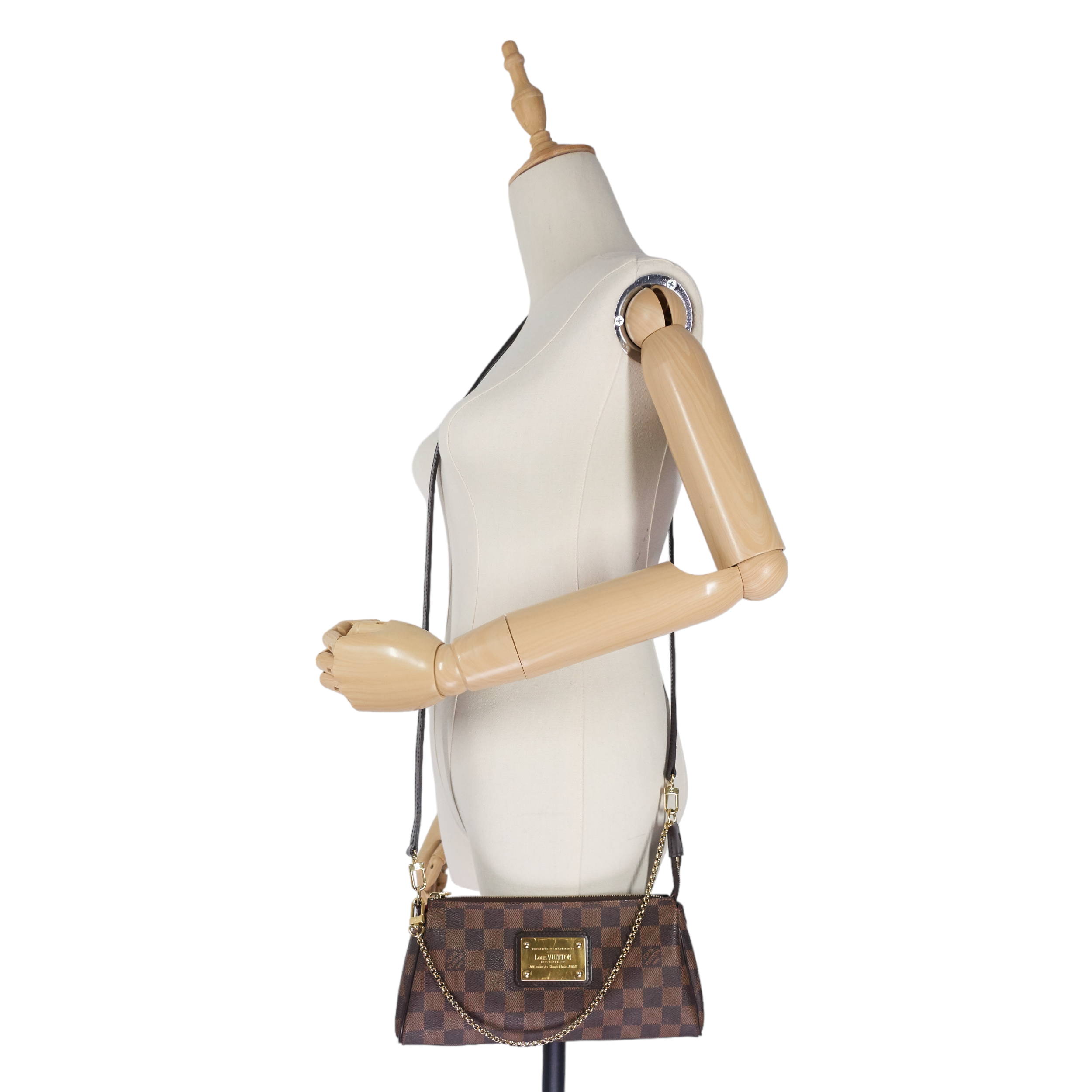Louis Vuitto Eva Damier Ebene Canvas Crossbody Bag