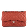 Chanel Double Flap Quilted Caviar Leather Bag