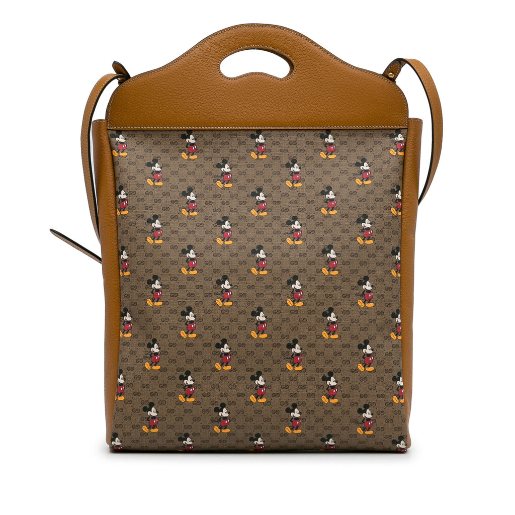 Brown Gucci X Disney Micro GG Mickey Mouse Top Handle Tote Bag Satchel