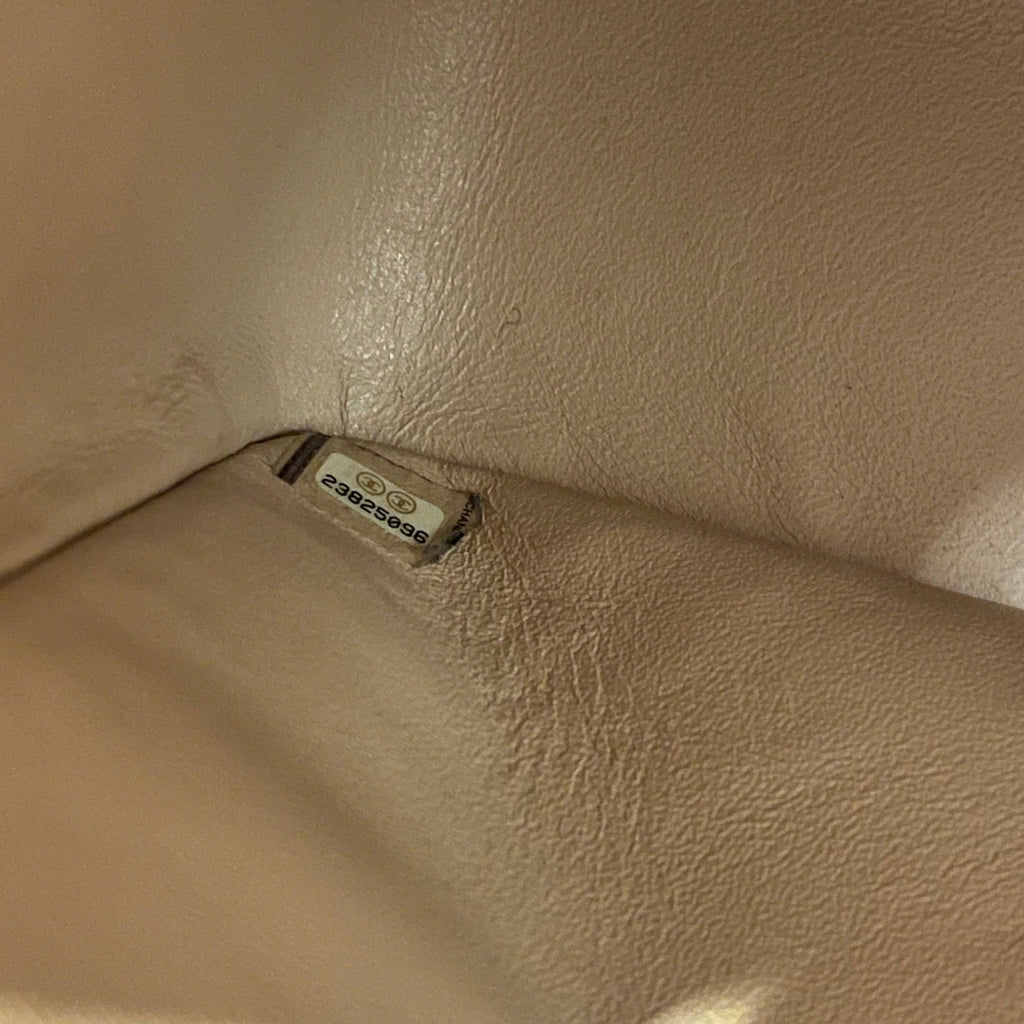 CHANEL Classic Double Flap Jumbo Beige Quilted Caviar Leather Shoulder Bag