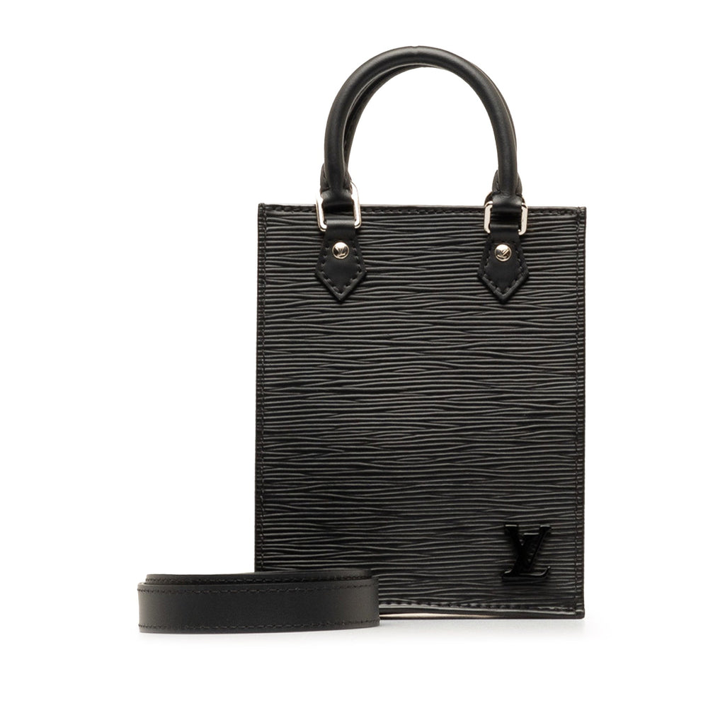 Black Louis Vuitton Epi Petit Sac Plat Satchel