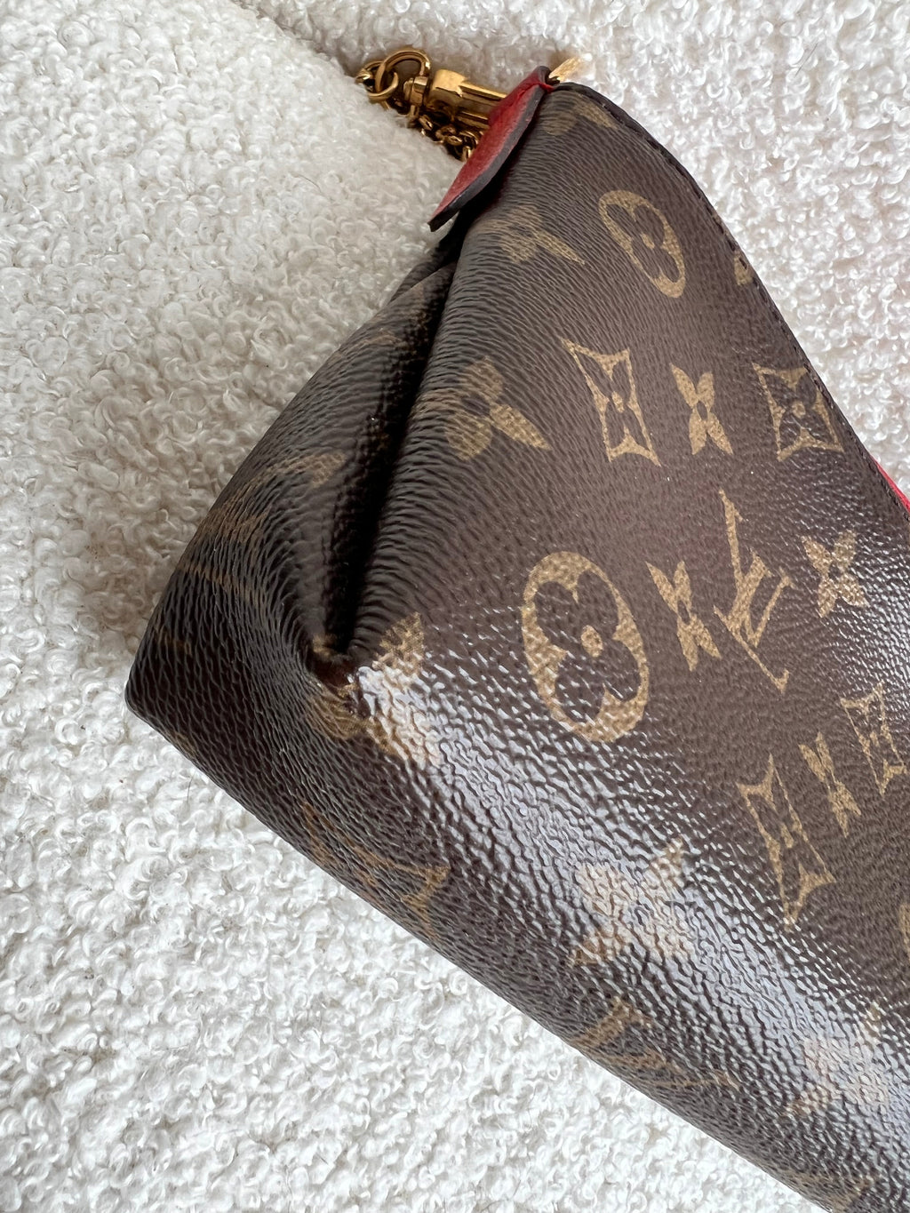 Louis Vuitton Red and Monogram Pallas Pochette