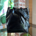 SAINT LAURENT Spazzolato Le Monogram Drawstring Bucket Bag