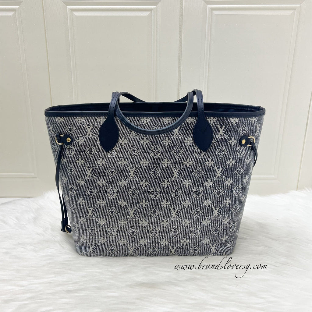LV Neverfull MM in Monoglam Blue Canvas and GHW