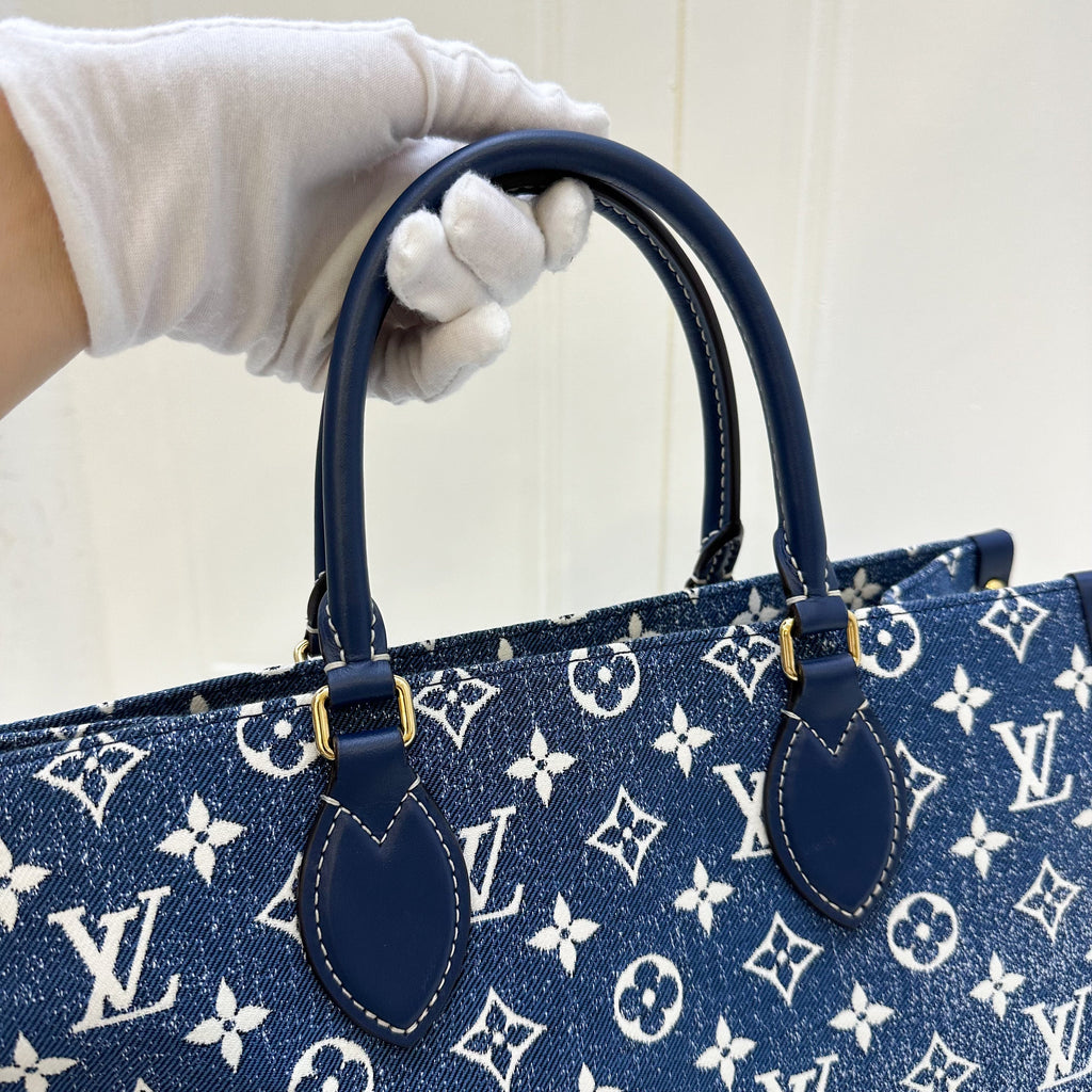 LV Onthego MM in Ombre Blue Denim and GHW