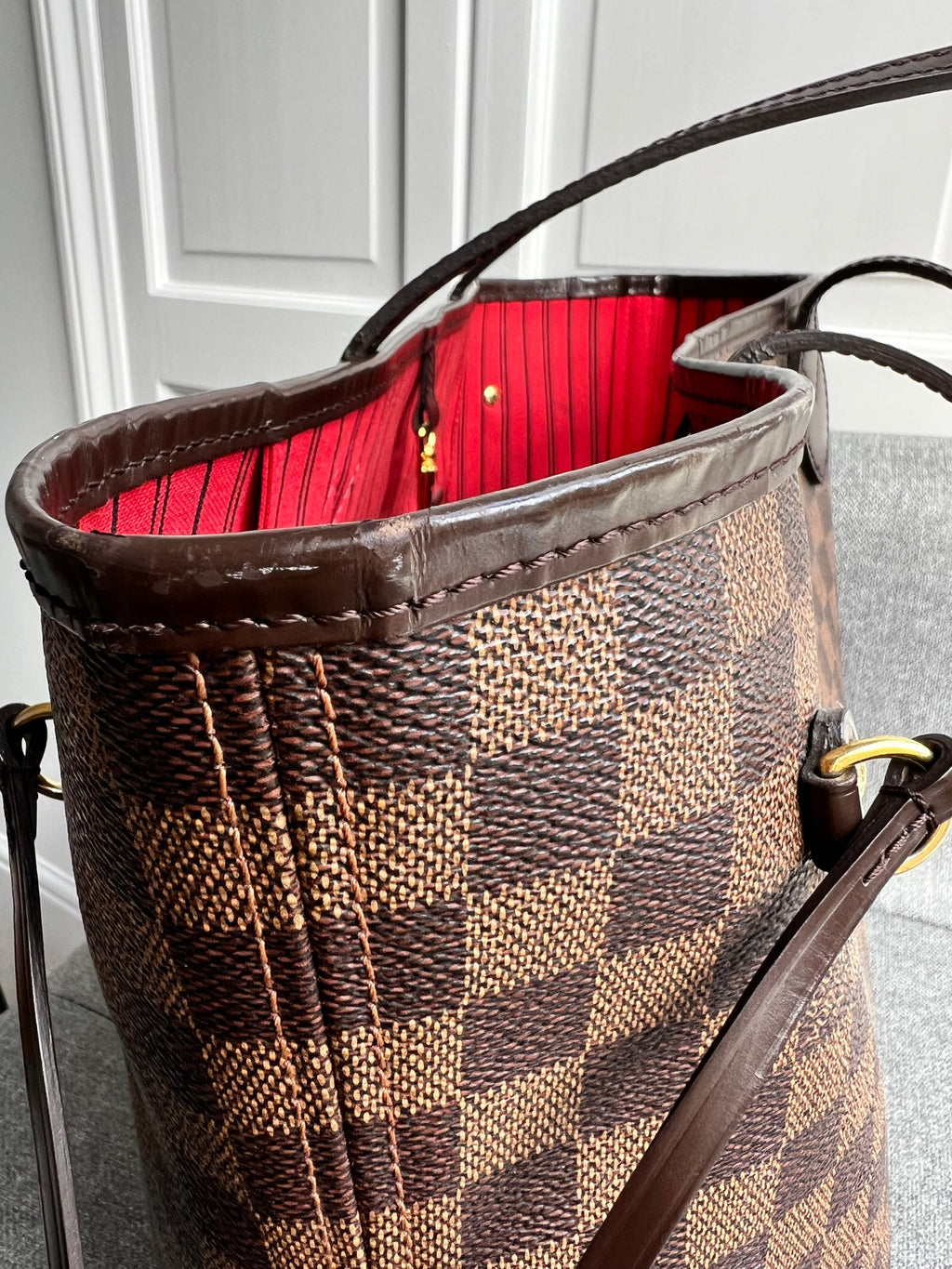 Louis Vuitton Neverfull MM Damier Ebene Cherry Interior (RRP £1,410)
