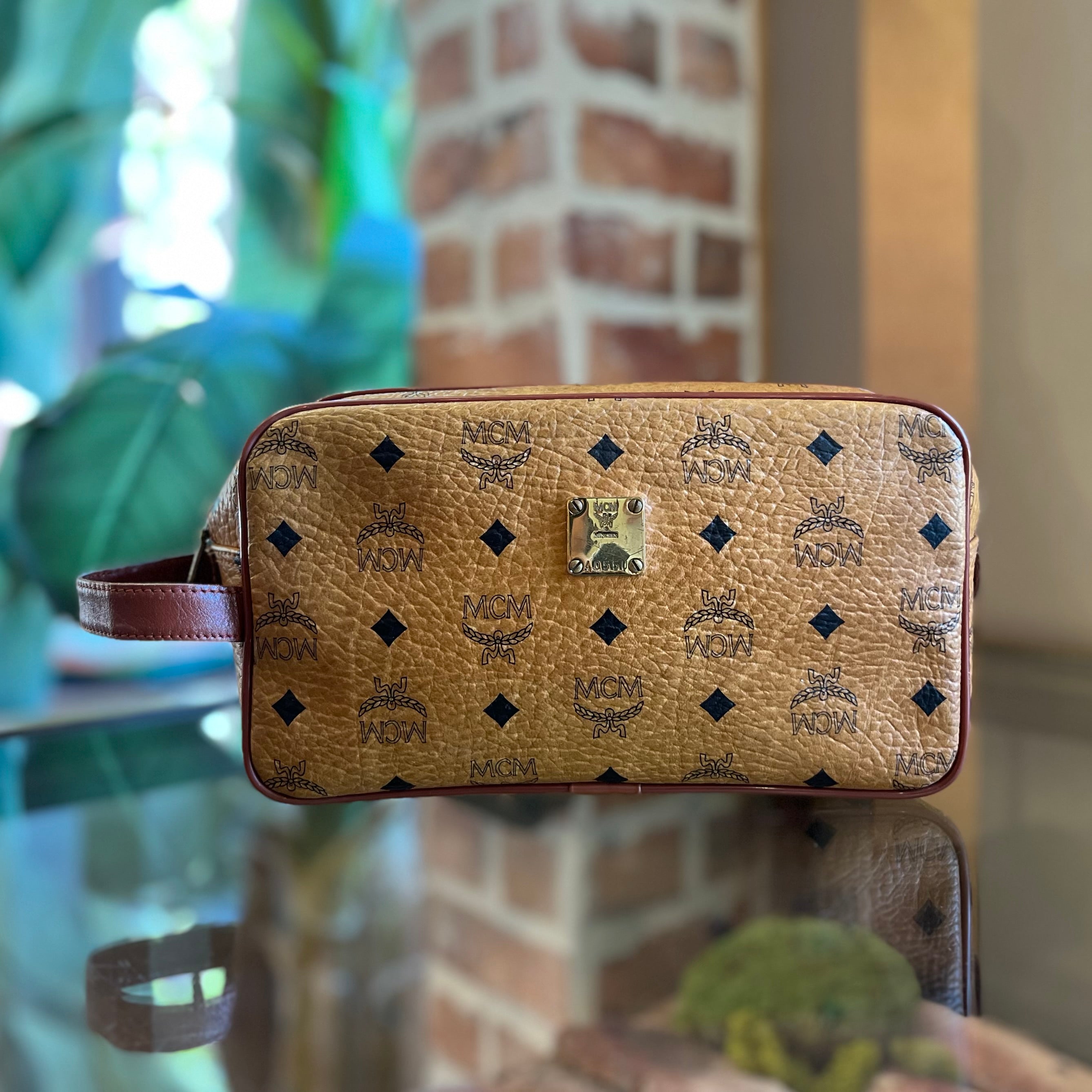 MCM Visetos Monogram Canvas Toiletry Pouch