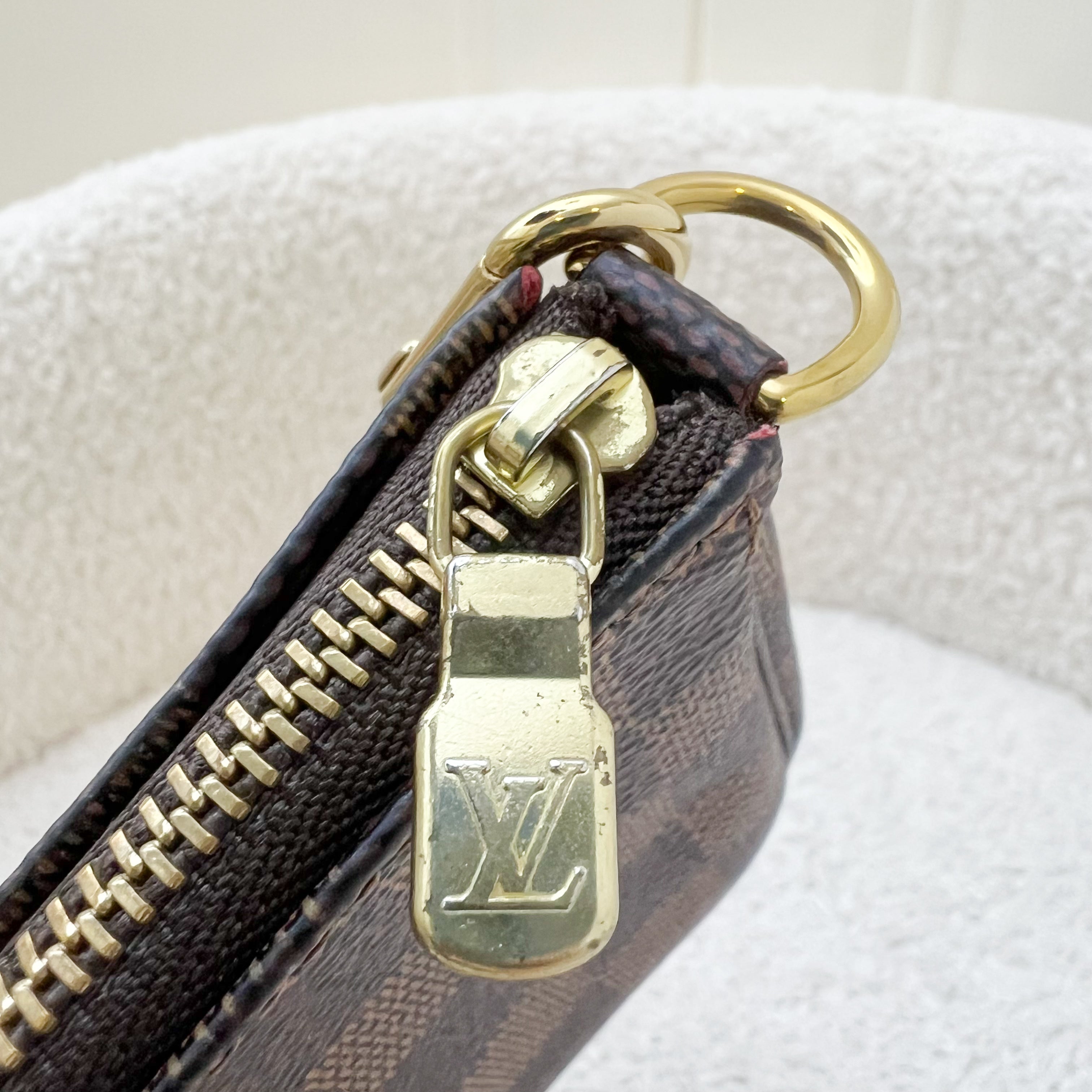 LV Mini Pochette Accessoires in Damier Ebene Canvas GHW