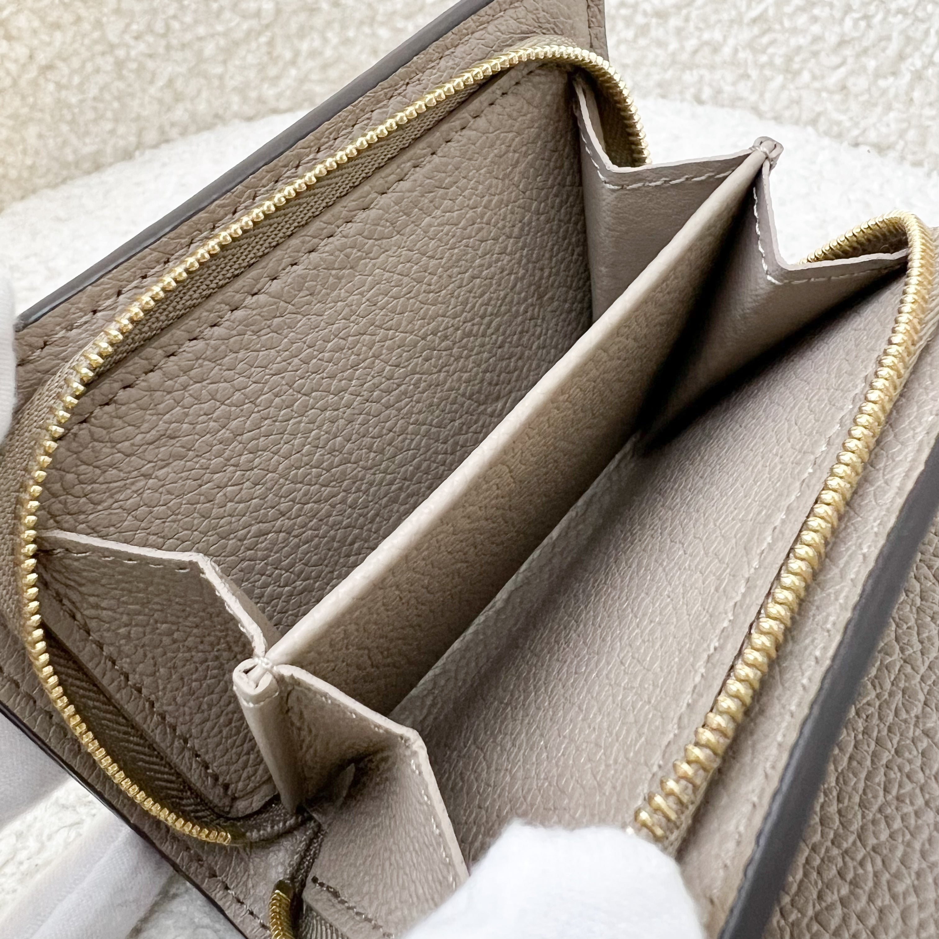 LV Clea Compact Wallet in in Tourterelle Monogram Empreinte Leather and GHW