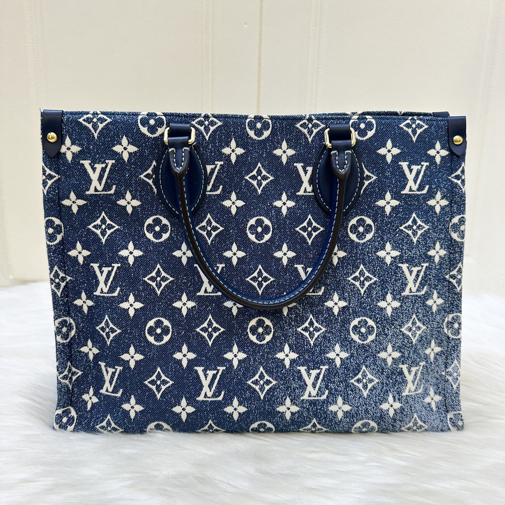 LV Onthego MM in Ombre Blue Denim and GHW