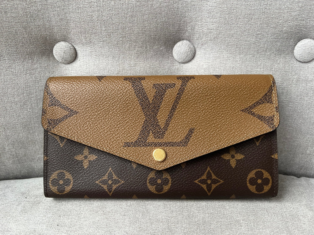 Louis Vuitton Sarah Wallet in reverse Monogram and Brown (RRP £550)