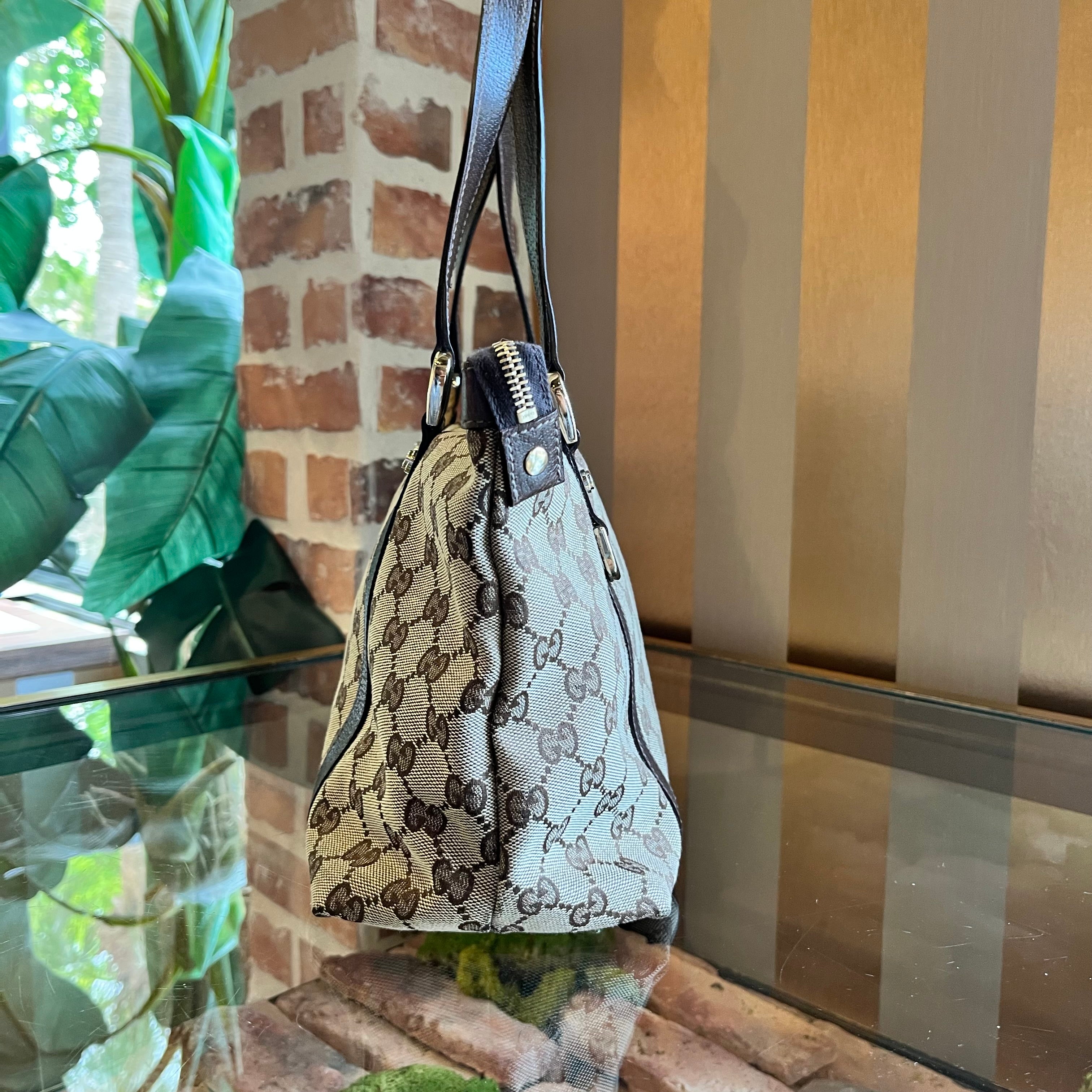 GUCCI Abbey Medium GG Monogram Canvas Tote Bag