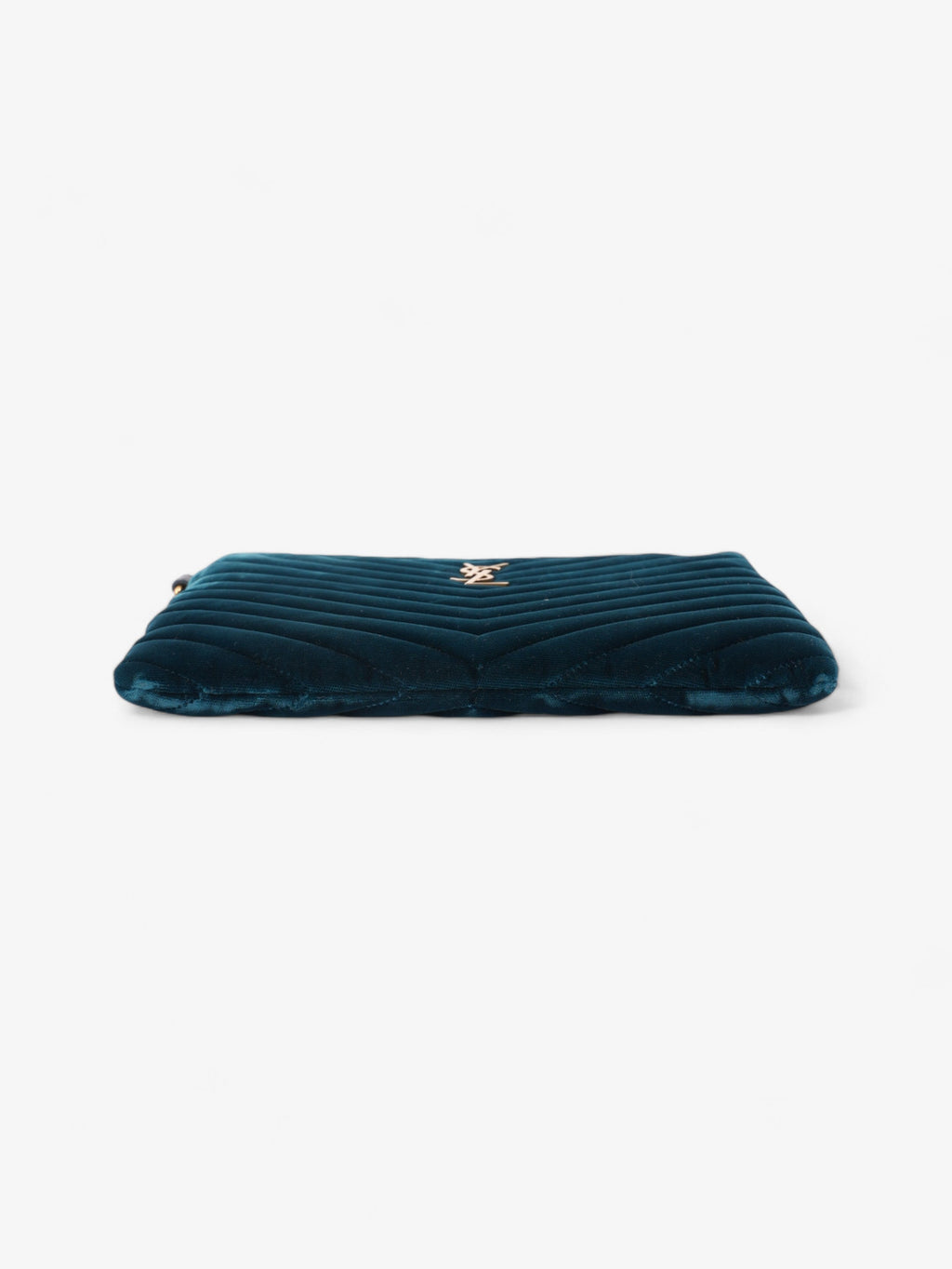 Saint Laurent Monogram Wristlet Midnight Blue Velvet