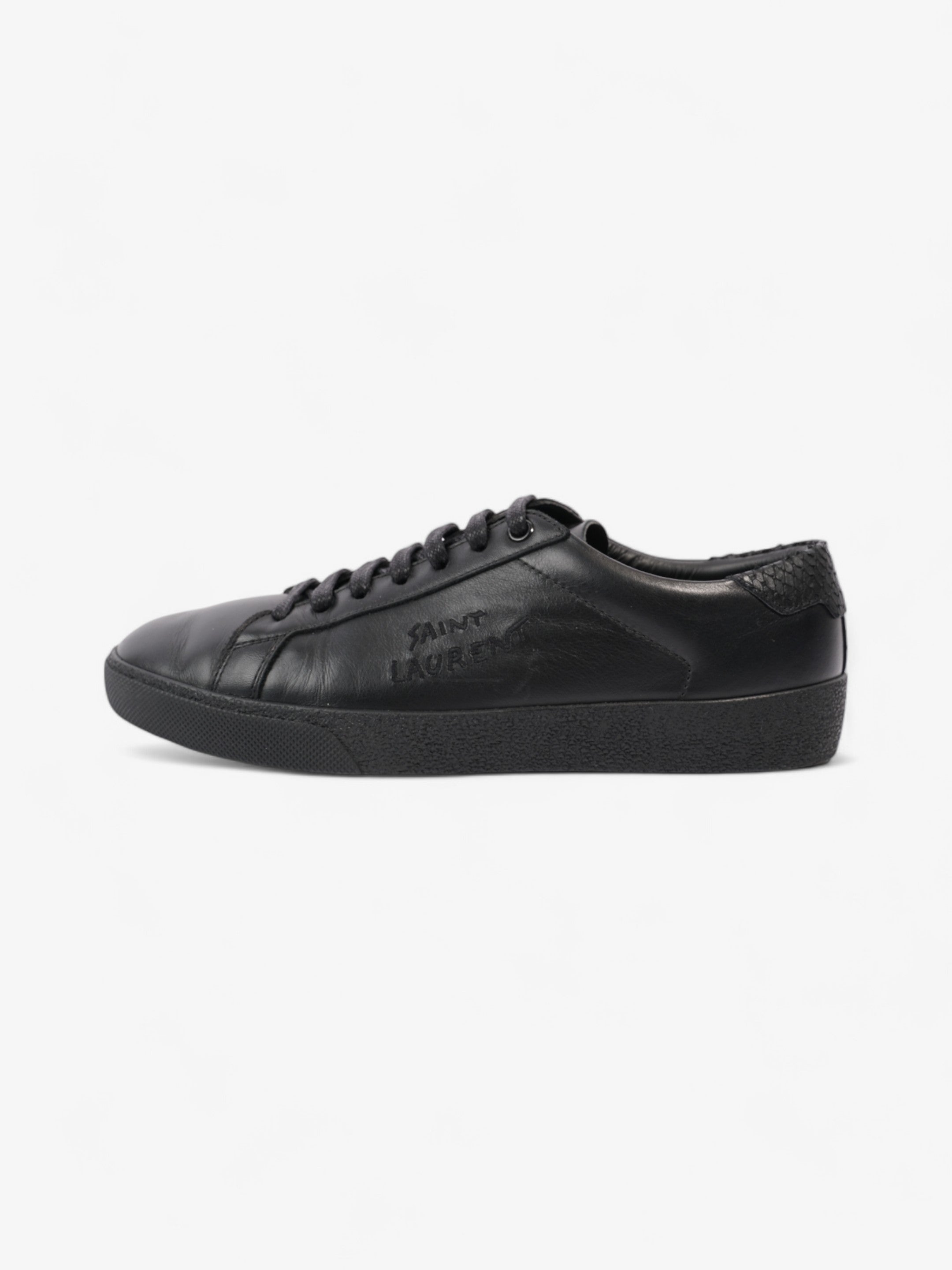 Saint Laurent Embroidered Sneakers Black Leather EU 40 UK 6