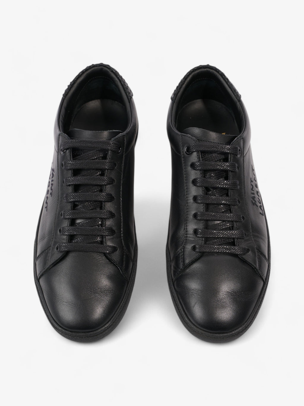 Saint Laurent Embroidered Sneakers Black Leather EU 40 UK 6