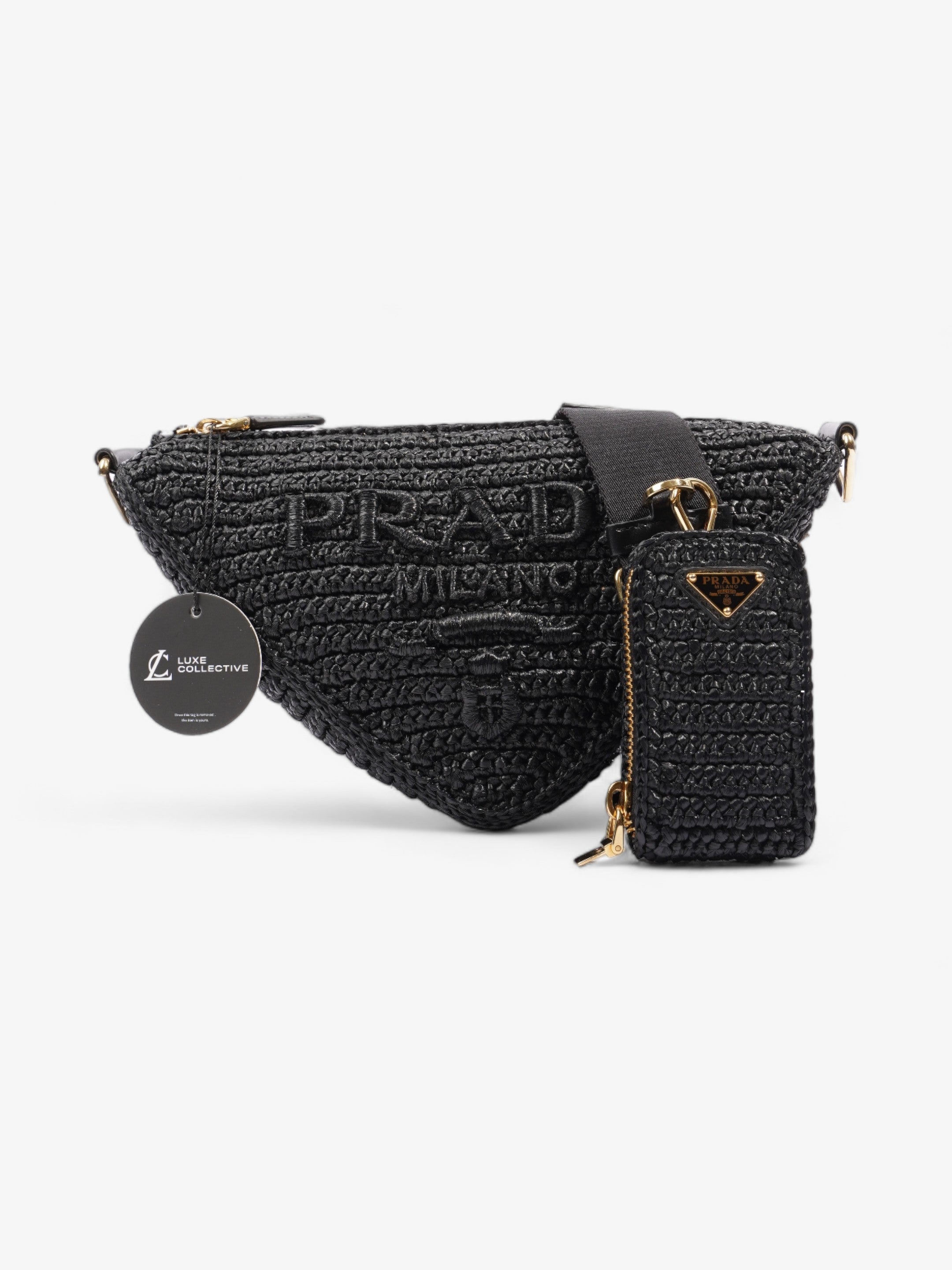 Prada Prada Crochet Black Raffia
