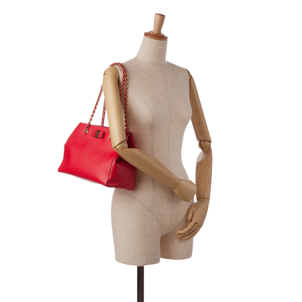 Red Ferragamo Me Like Tote Bag