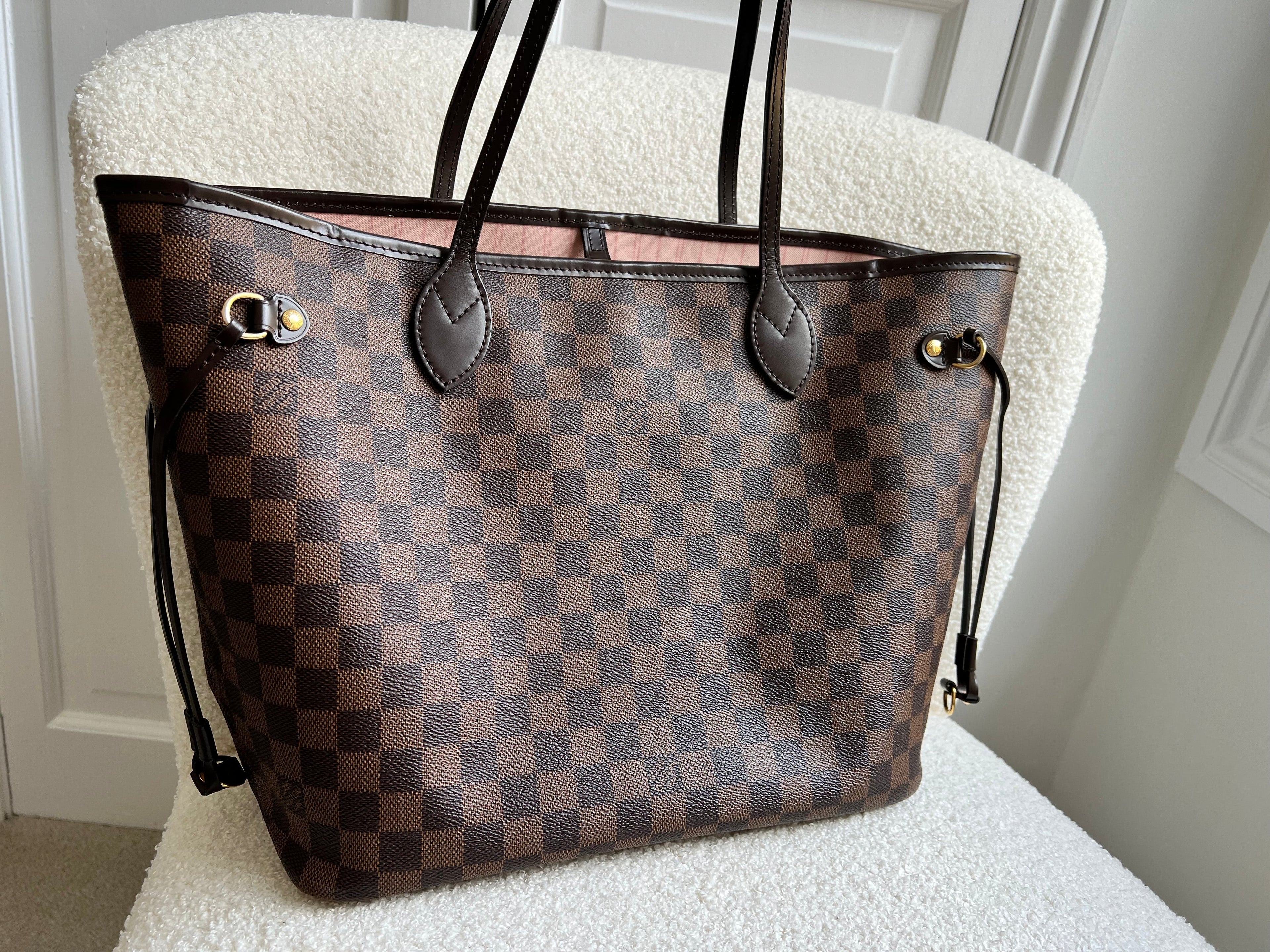 Louis Vuitton Neverfull MM Damier Ebene Rose Ballerine (RRP £1410)