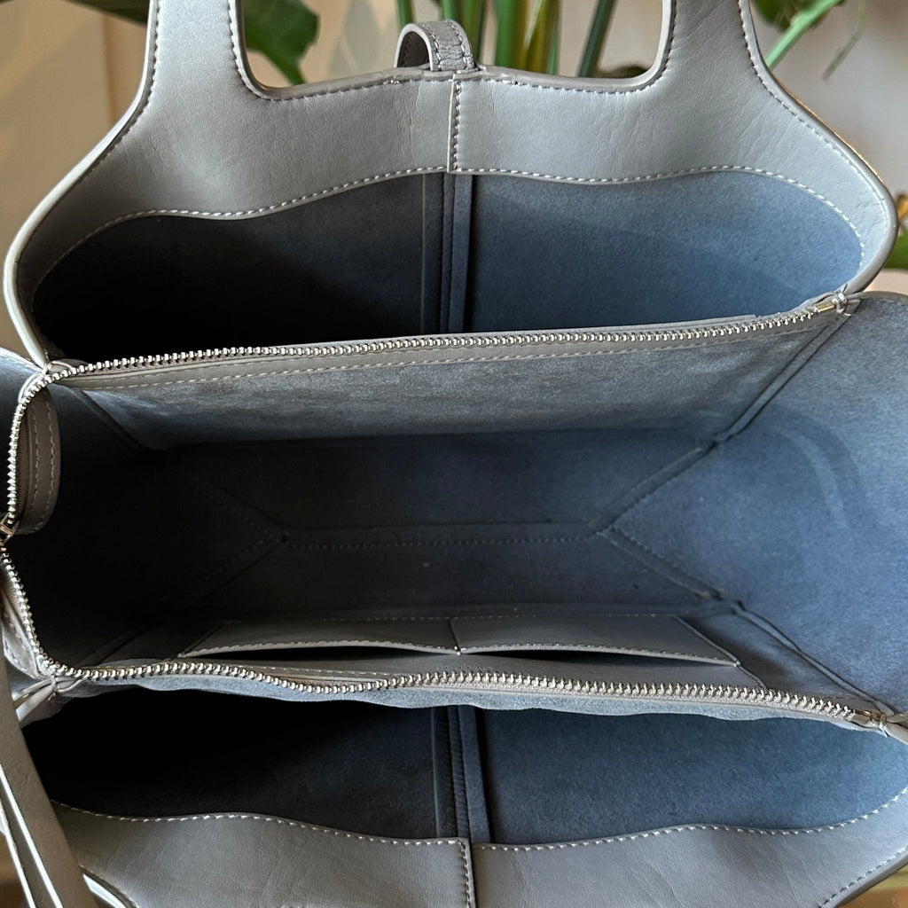 CELINE Tri-fold Medium Grey Shoulder Bag