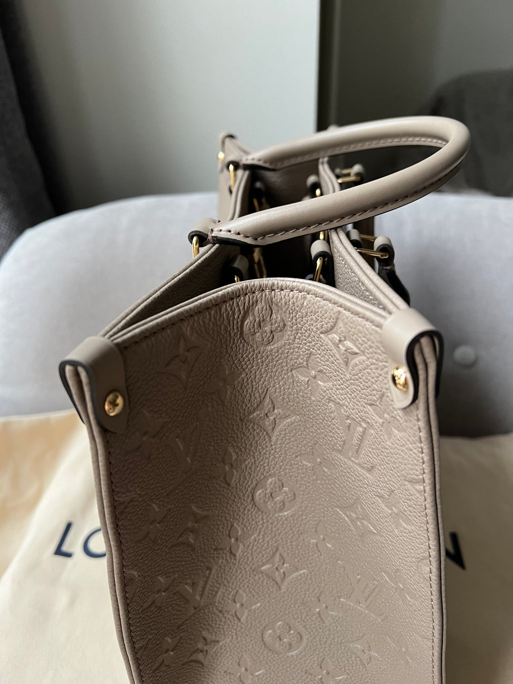 Louis Vuitton On the Go MM Dune Empreinte (RRP £2,480)