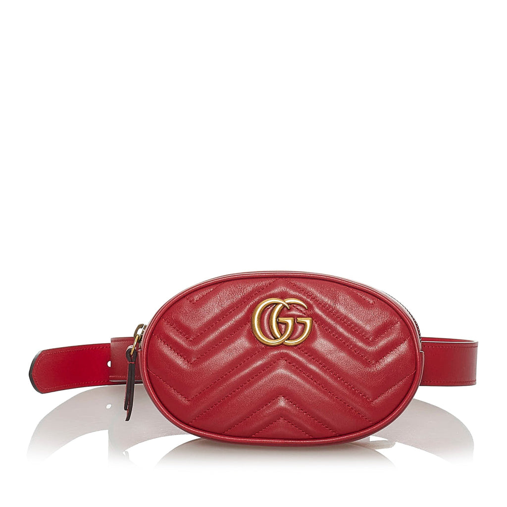 Gucci GG Marmont Belt Bag Red MatelassÃƒÆ’Ã‚Â©