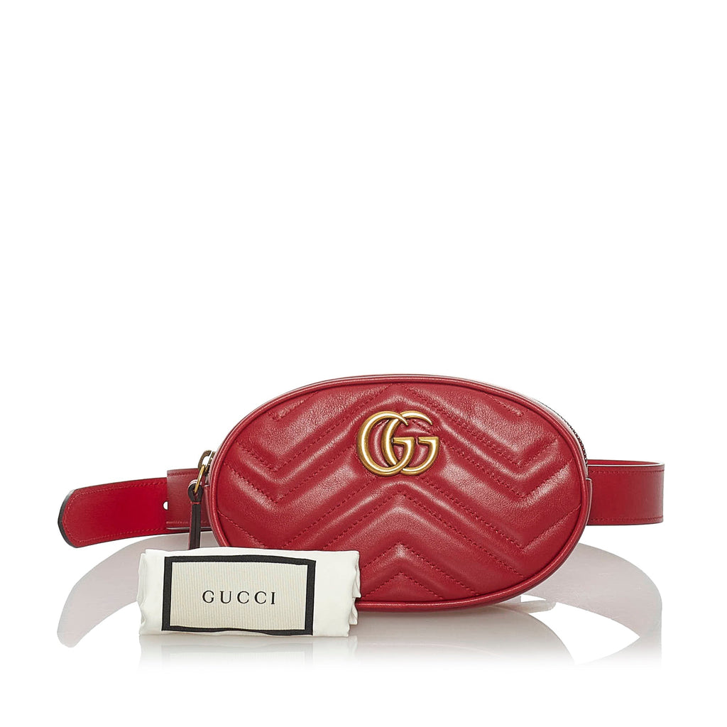 Gucci GG Marmont Belt Bag Red MatelassÃƒÆ’Ã‚Â©