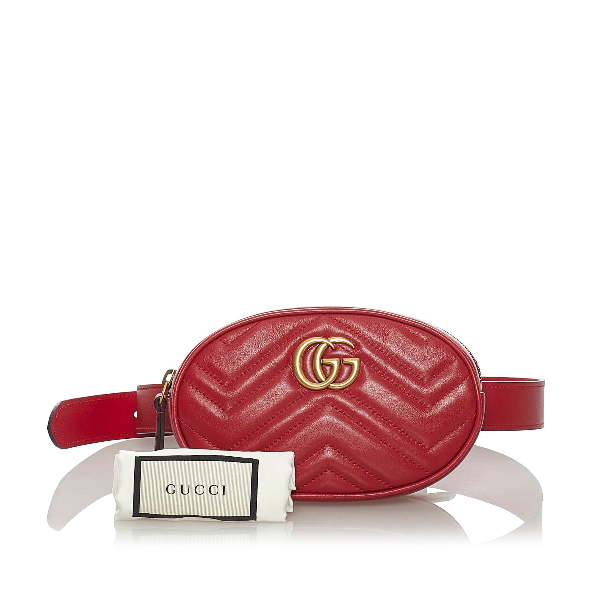 Gucci GG Marmont Belt Bag Red MatelassÃƒÆ’Ã‚Â©