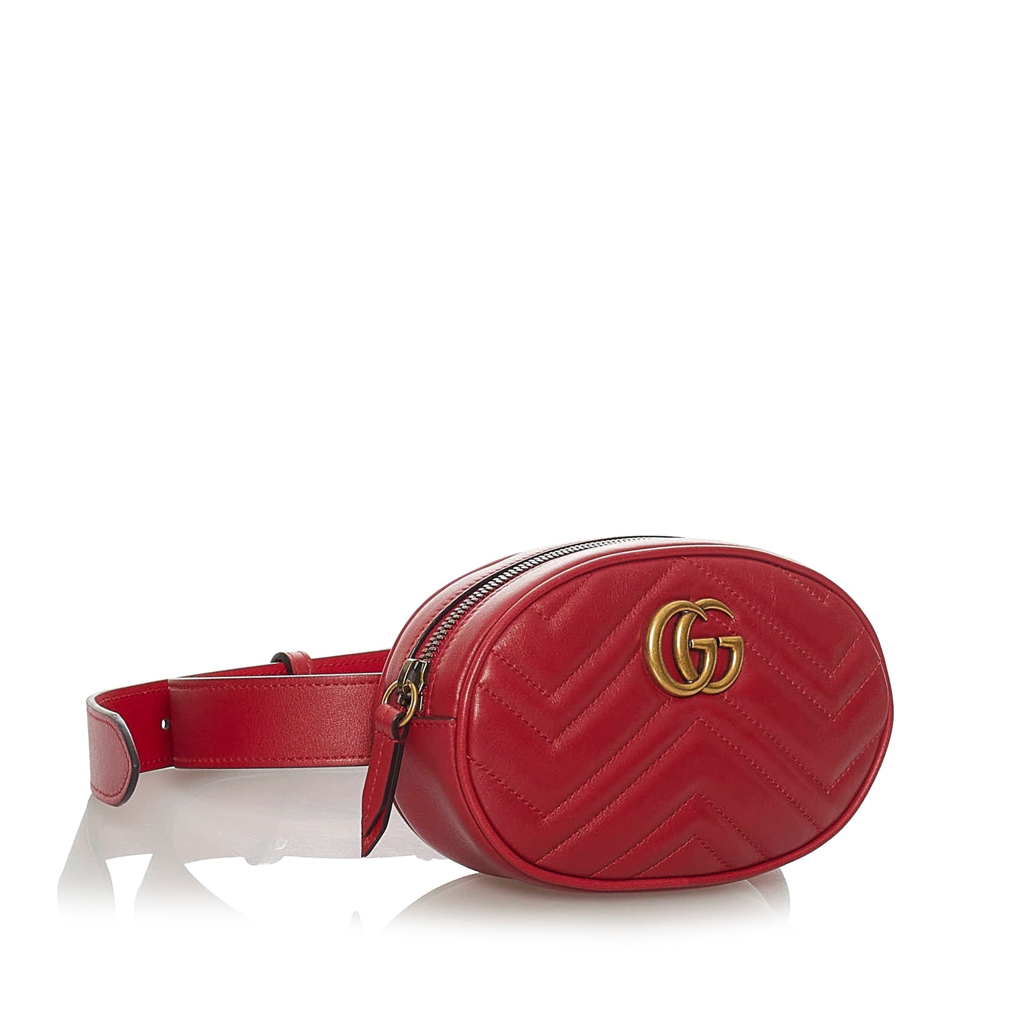 Gucci GG Marmont Belt Bag Red MatelassÃƒÆ’Ã‚Â©