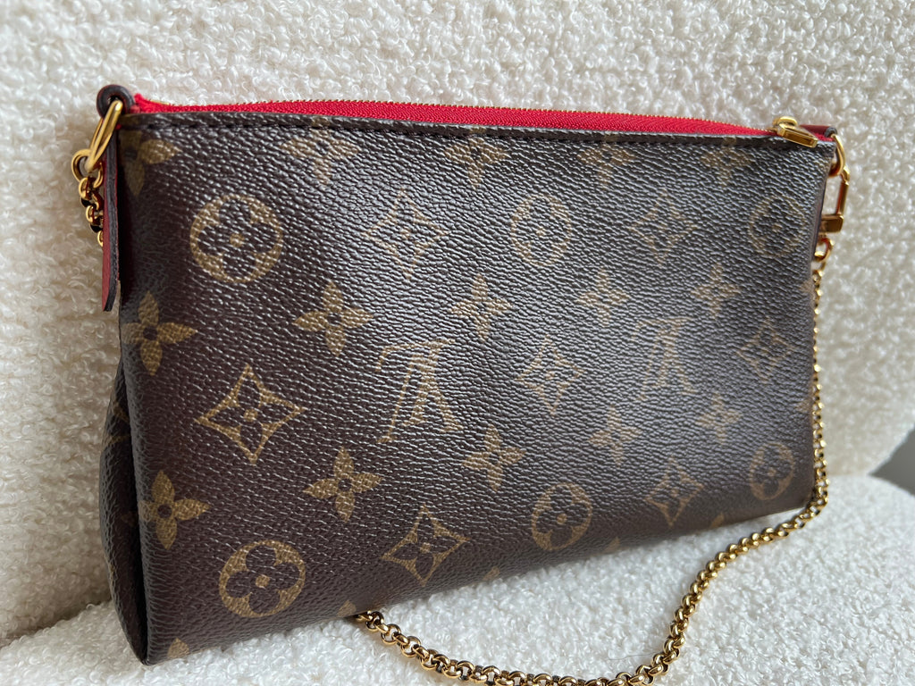 Louis Vuitton Red and Monogram Pallas Pochette
