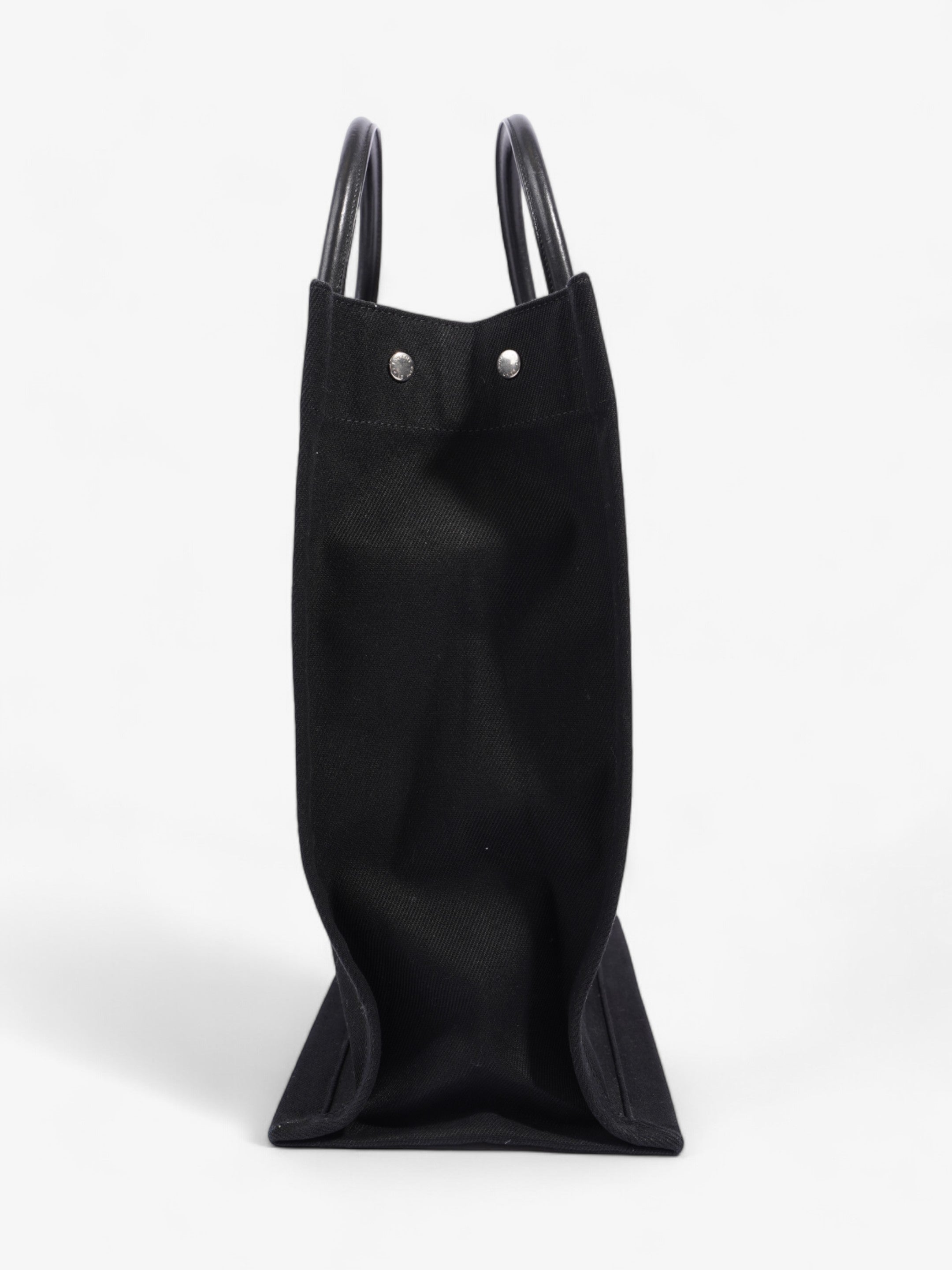 Saint Laurent Rive Gauche Tote Bag Black / White Canvas
