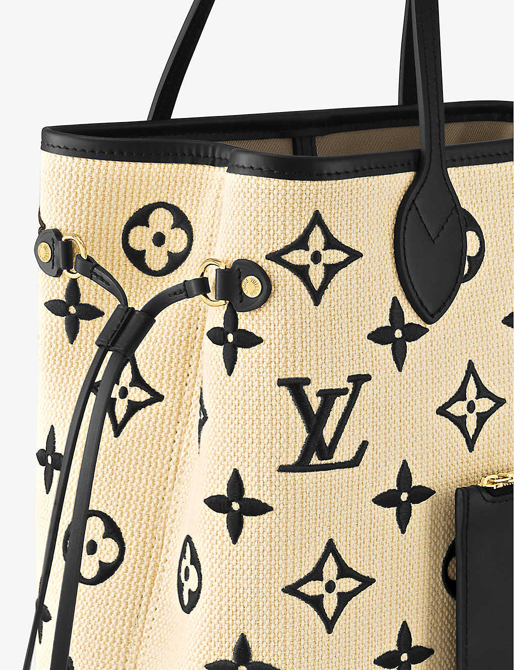 LOUIS VUITTON Neverfull leather and cotton-blend tote bag