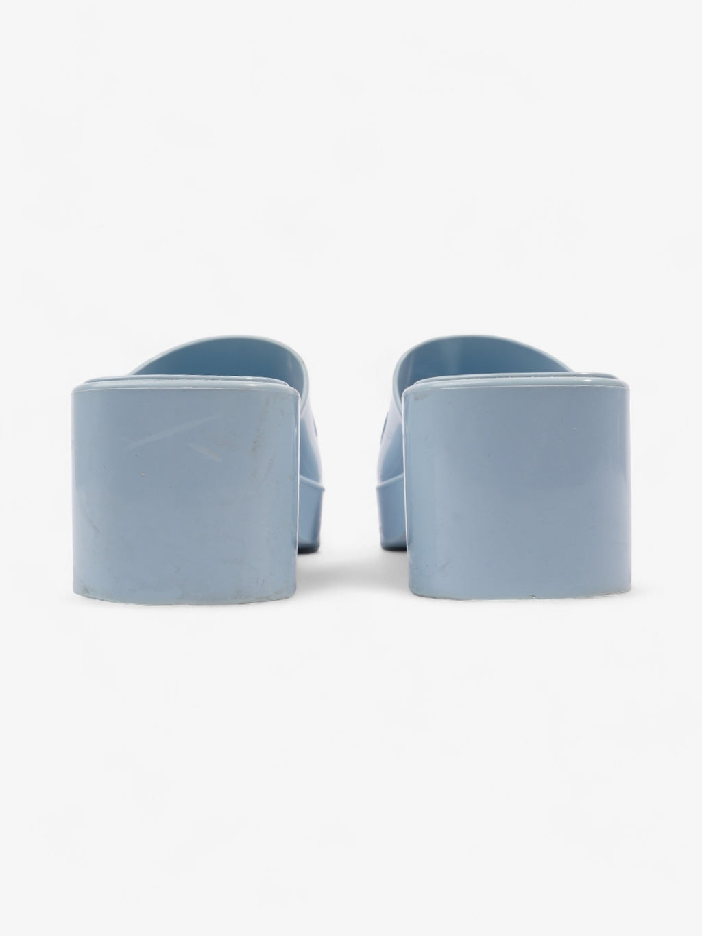 Gucci Rubber Logo Sandals 60 Light Blue Rubber EU 39 UK 6