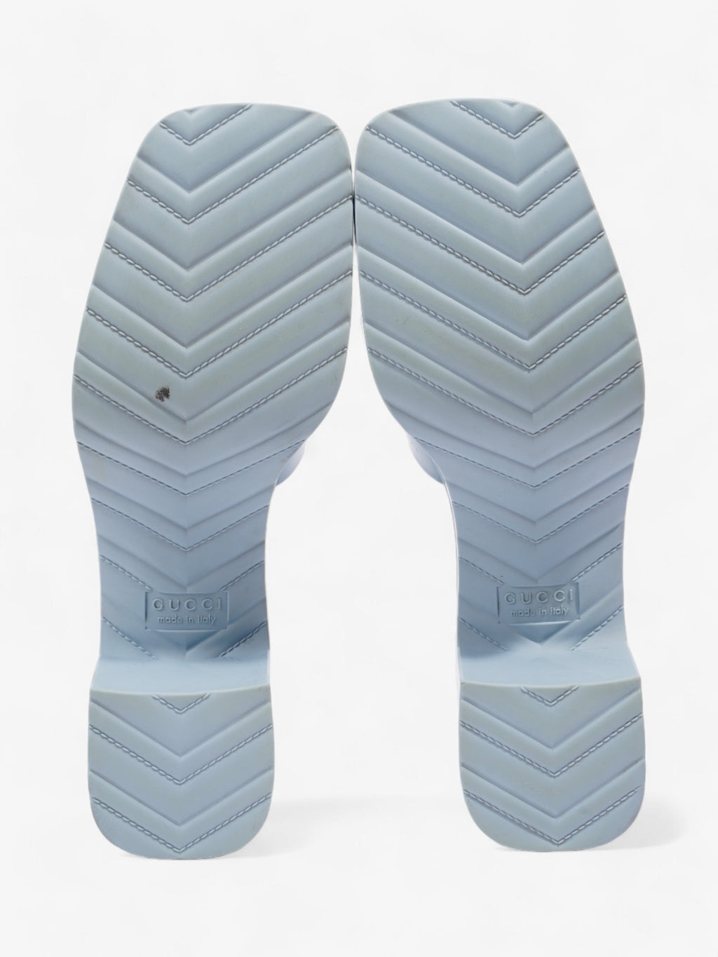Gucci Rubber Logo Sandals 60 Light Blue Rubber EU 39 UK 6