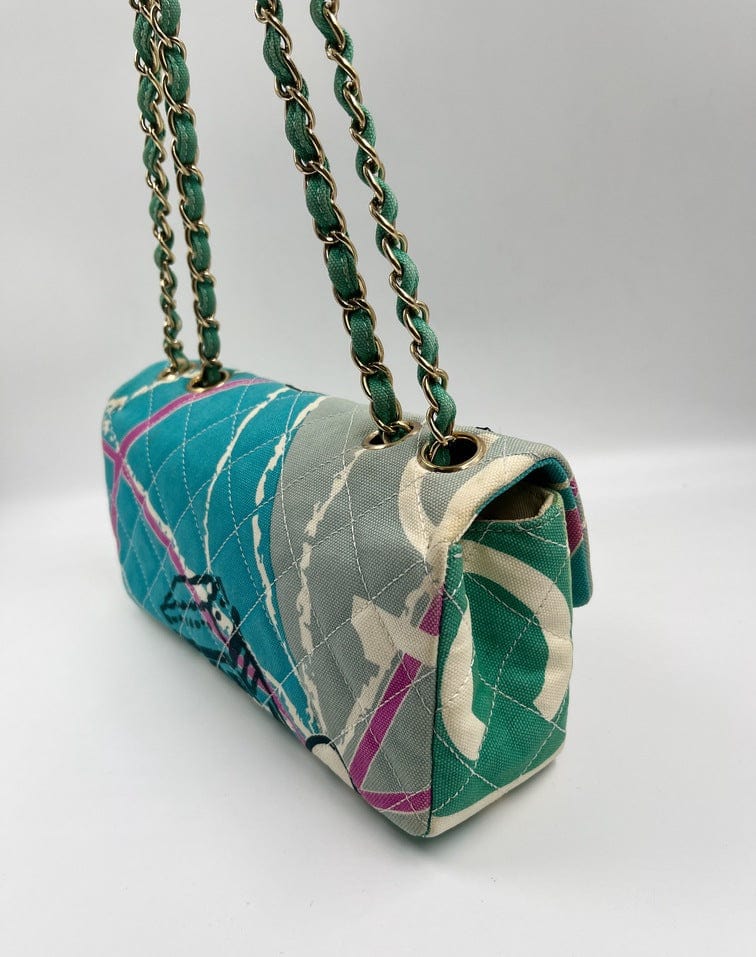 Chanel Eiffel Tower Canvas Flap Bag w 24K Gold Hardware