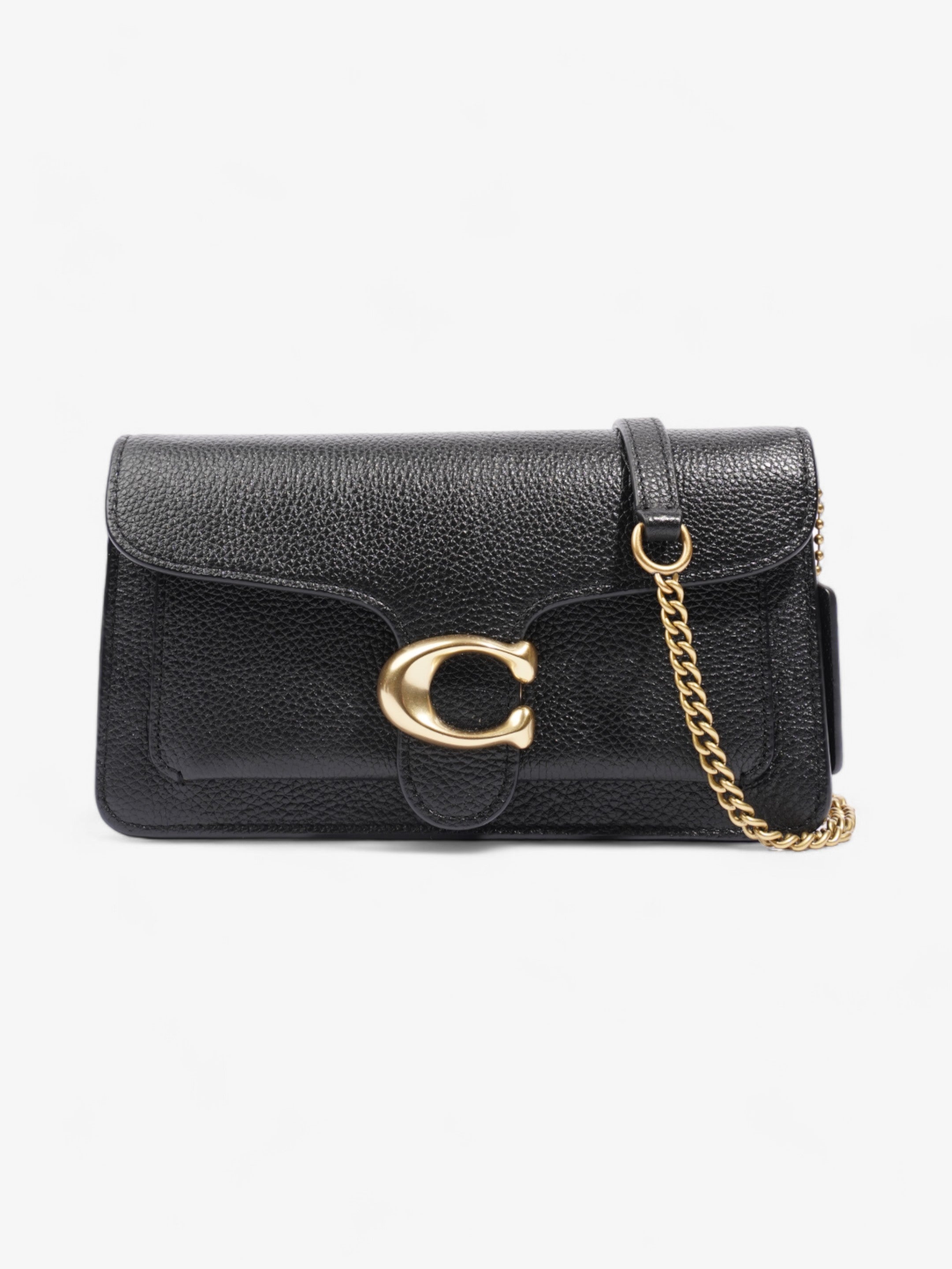 Coach Tabby Chain Clutch Black Leather
