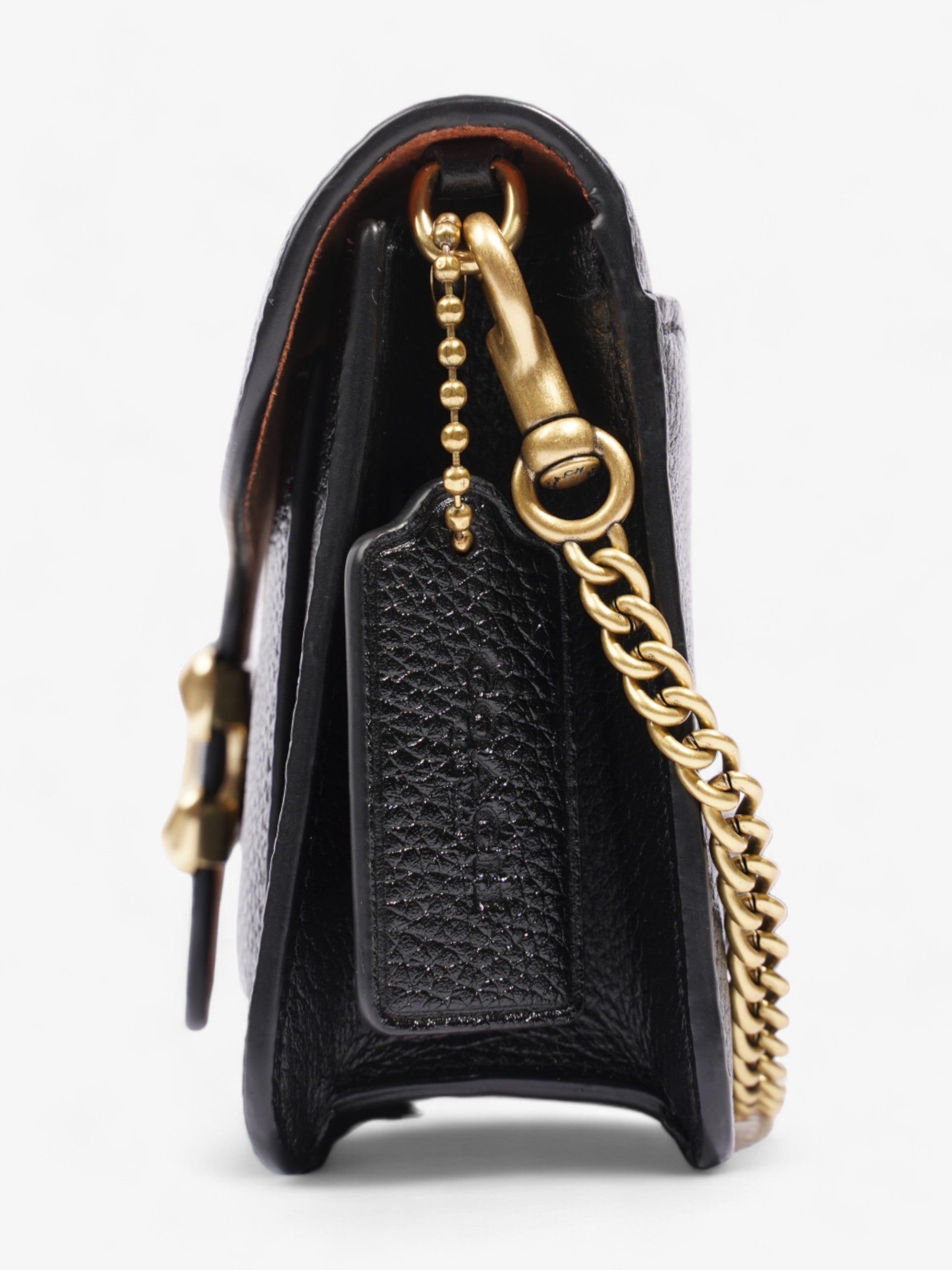 Coach Tabby Chain Clutch Black Leather