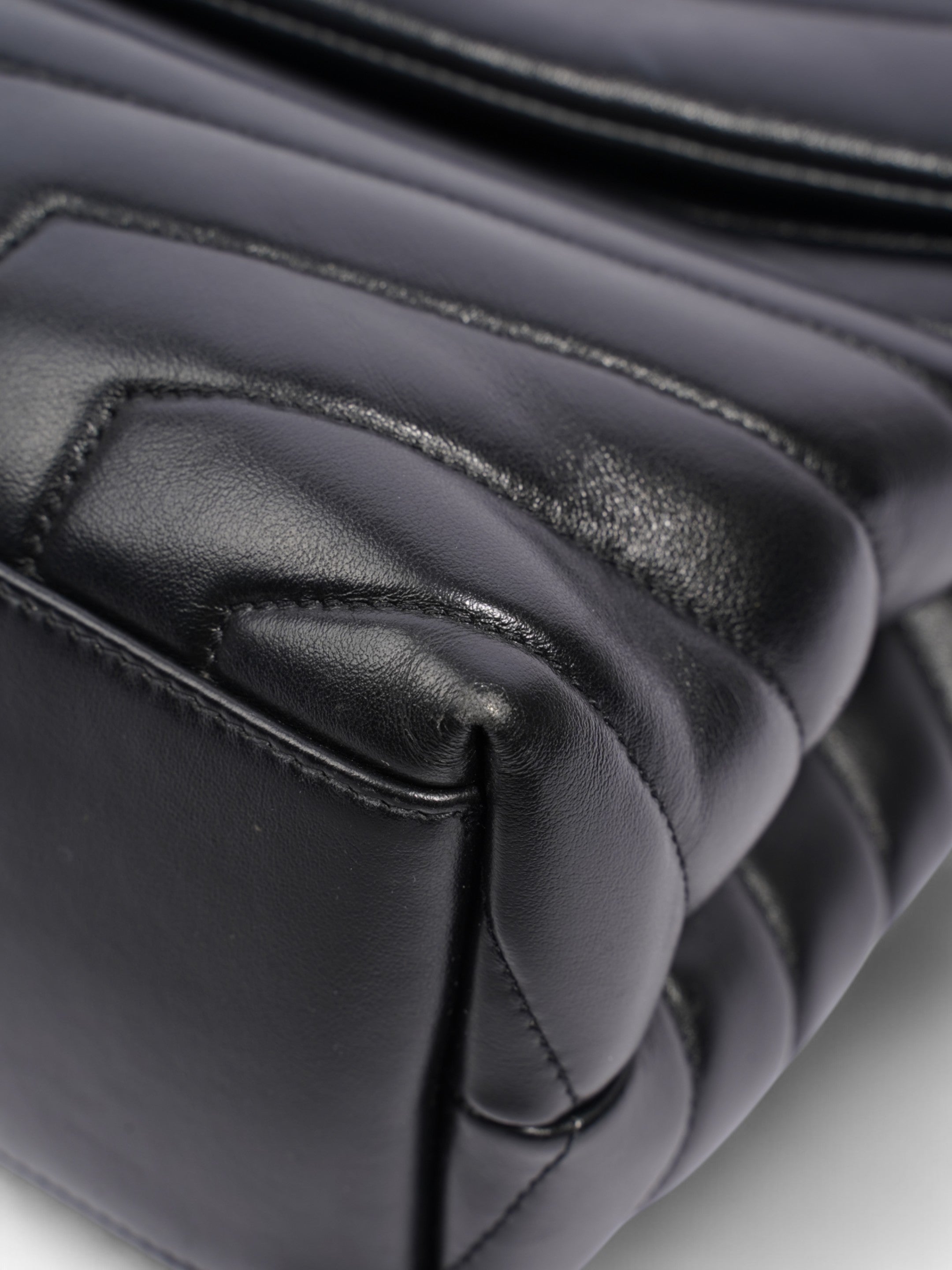 Saint Laurent Lou Lou Black Calfskin Leather Medium
