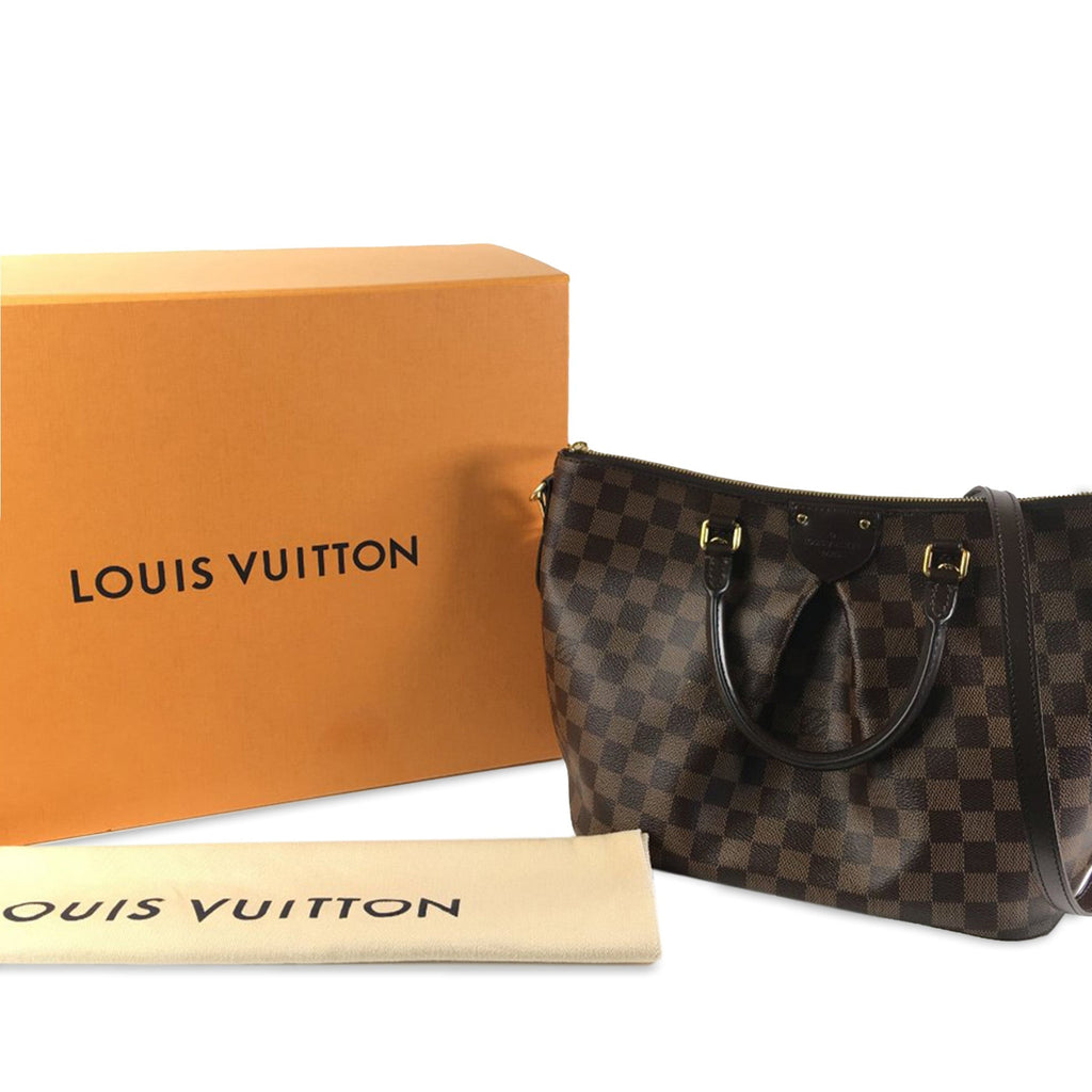Brown Louis Vuitton Damier Ebene Siena MM Satchel